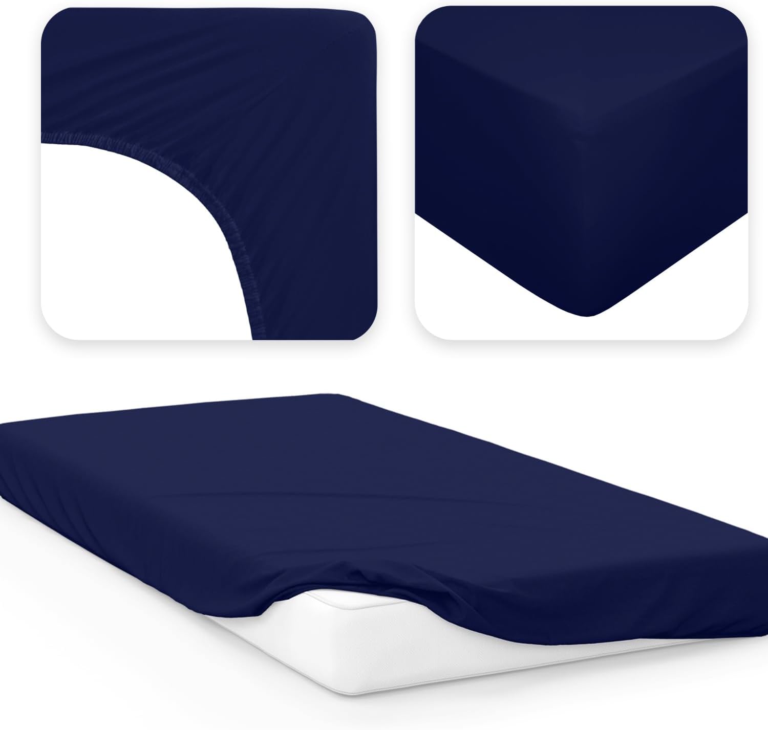 Thumbnail 1 de Jacobson Jersey Spannbettlaken Baumwolle 60x120–70x140 cm, Dunkelblau