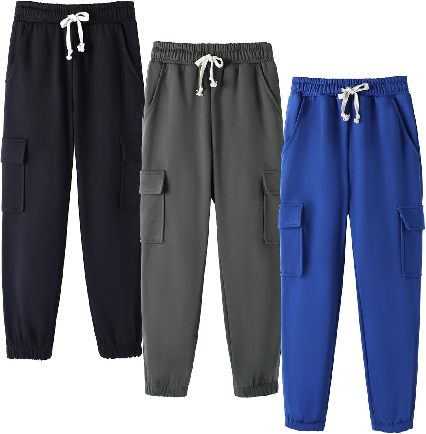 Detalle 2 de HILEELANG Boy Cargo Sweatpants 3 Pack