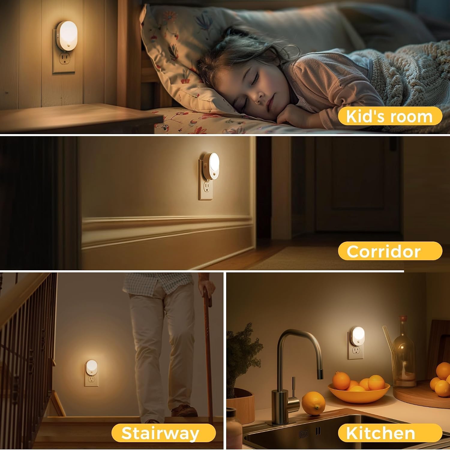 Thumbnail 6 de L LOHAS LED GY123US-3000K-2 Plug-In Motion Sensor Night Light, 2-Pack