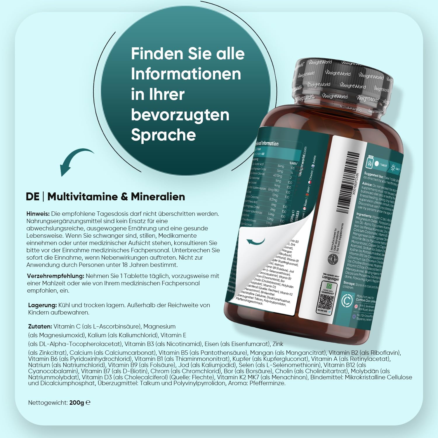 Thumbnail 3 de WeightWorld Multivitamin Tabletten 400 💊