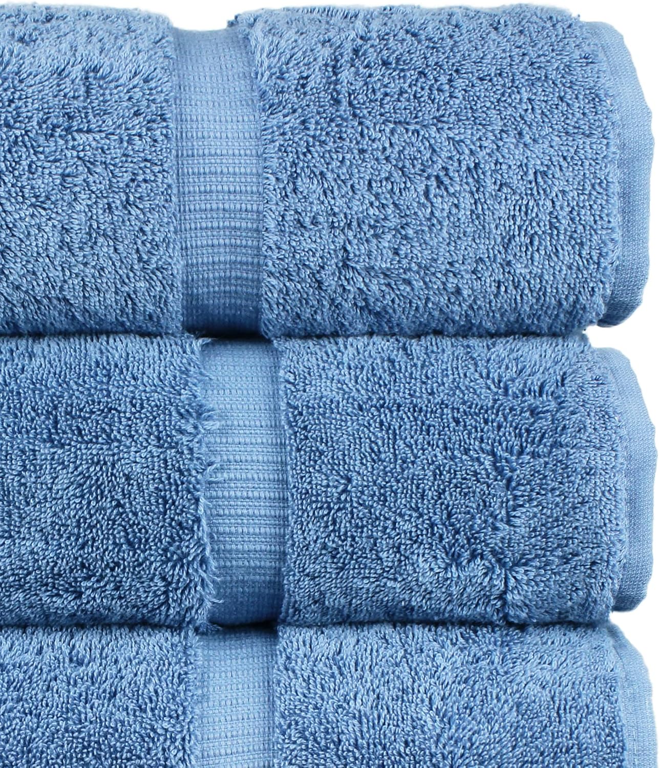 Detalle de Chakir Turkish Linens 4-Piece Large Bath Towel Set (27 x 54) – 100% Turkish Cotton, Wedgewood