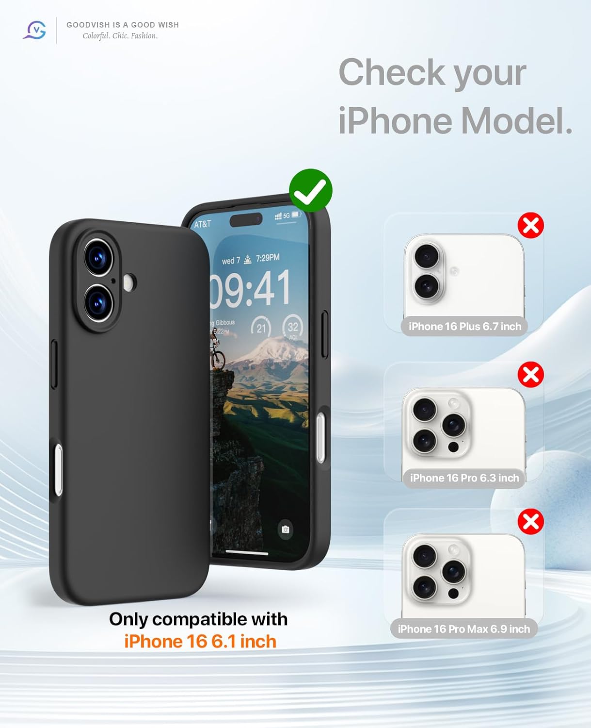 Detalle 2 de GOODVISH Funda 3 en 1 para iPhone 16 - Protección Total 🛡