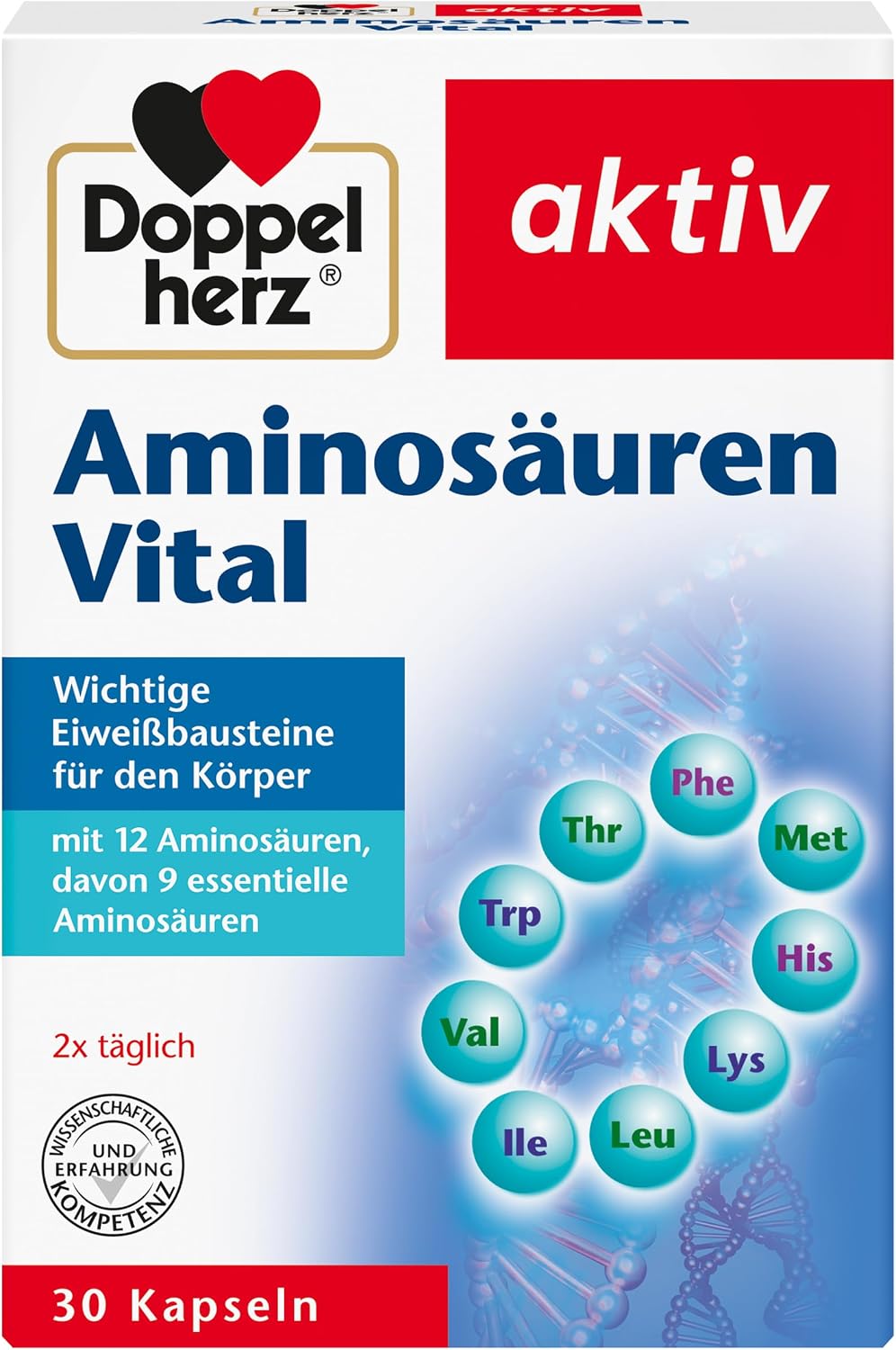 Thumbnail 6 de Doppelherz Aminosäuren Vital – 12 Eiweiß-Bausteine mit allen 9 essentiellen Aminosäuren, 100 Kapseln