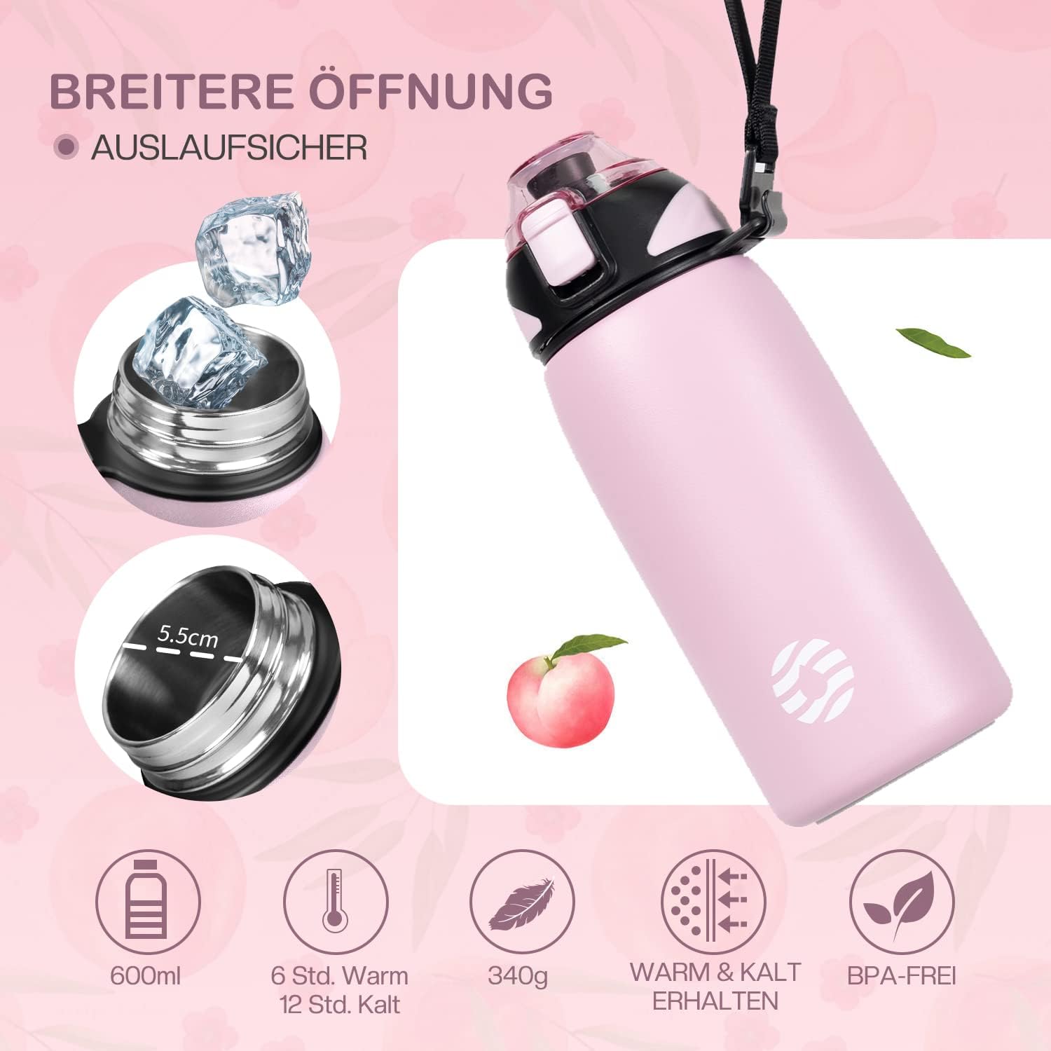 Thumbnail 4 de FJbottle Edelstahl-Trinkflasche 1L – auslaufsicher, BPA-frei, isoliert und vielseitig einsetzbar