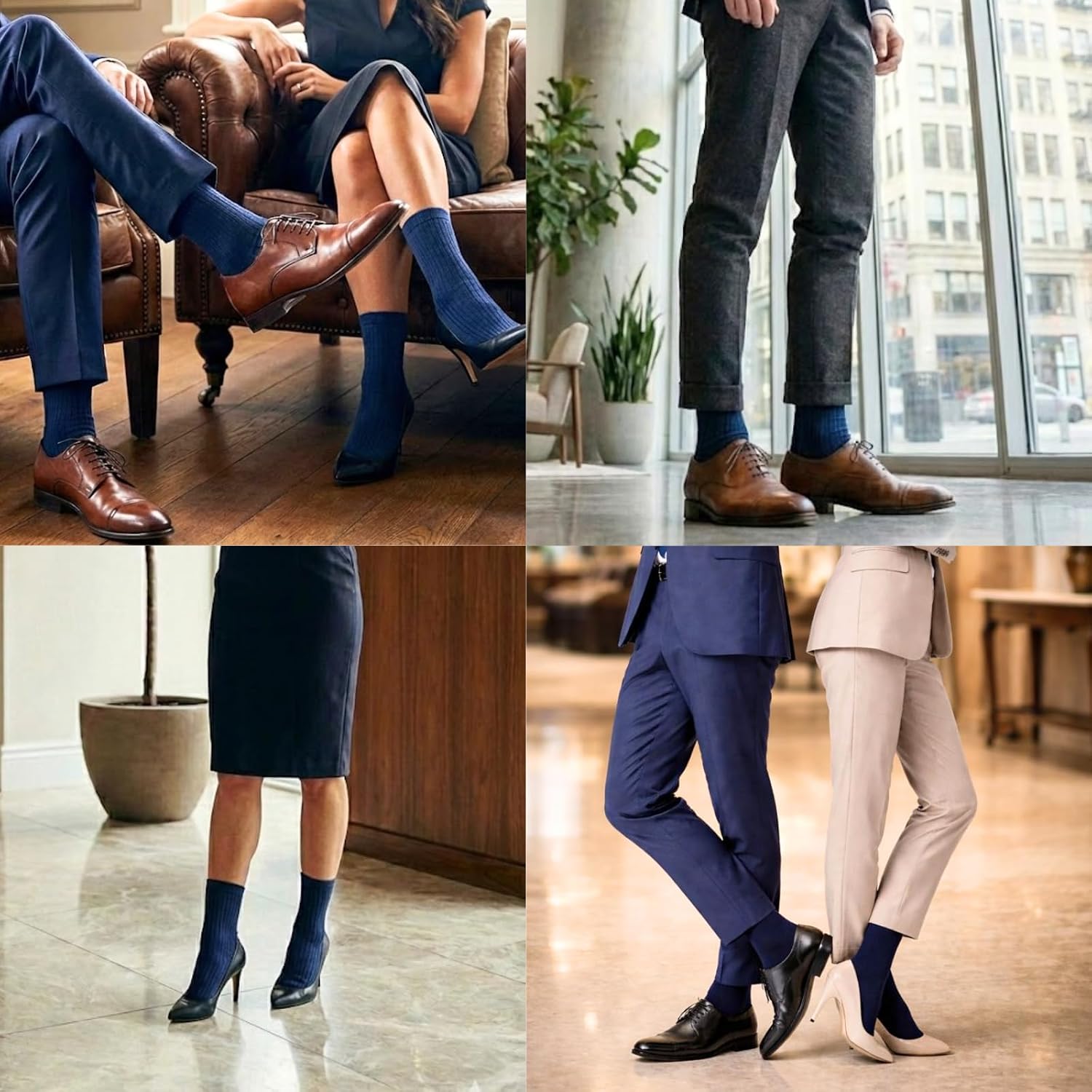 Thumbnail 1 de Balseti Calcetines Lisos Bajos 85% Algodón – Pack 6 pares, Unisex (Tallas 22–44) Azul Marino