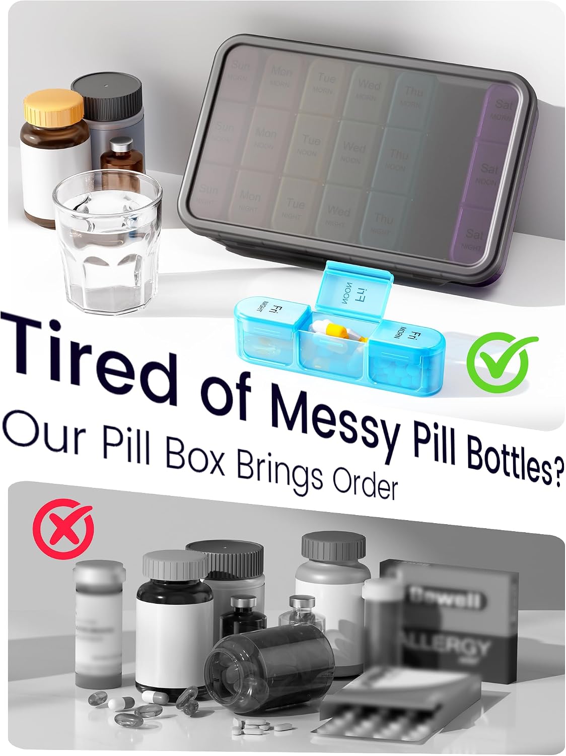 Thumbnail 3 de Zoolion Weekly Pill Box 7 Day 3 Times a Day – Travel Tablet Organiser