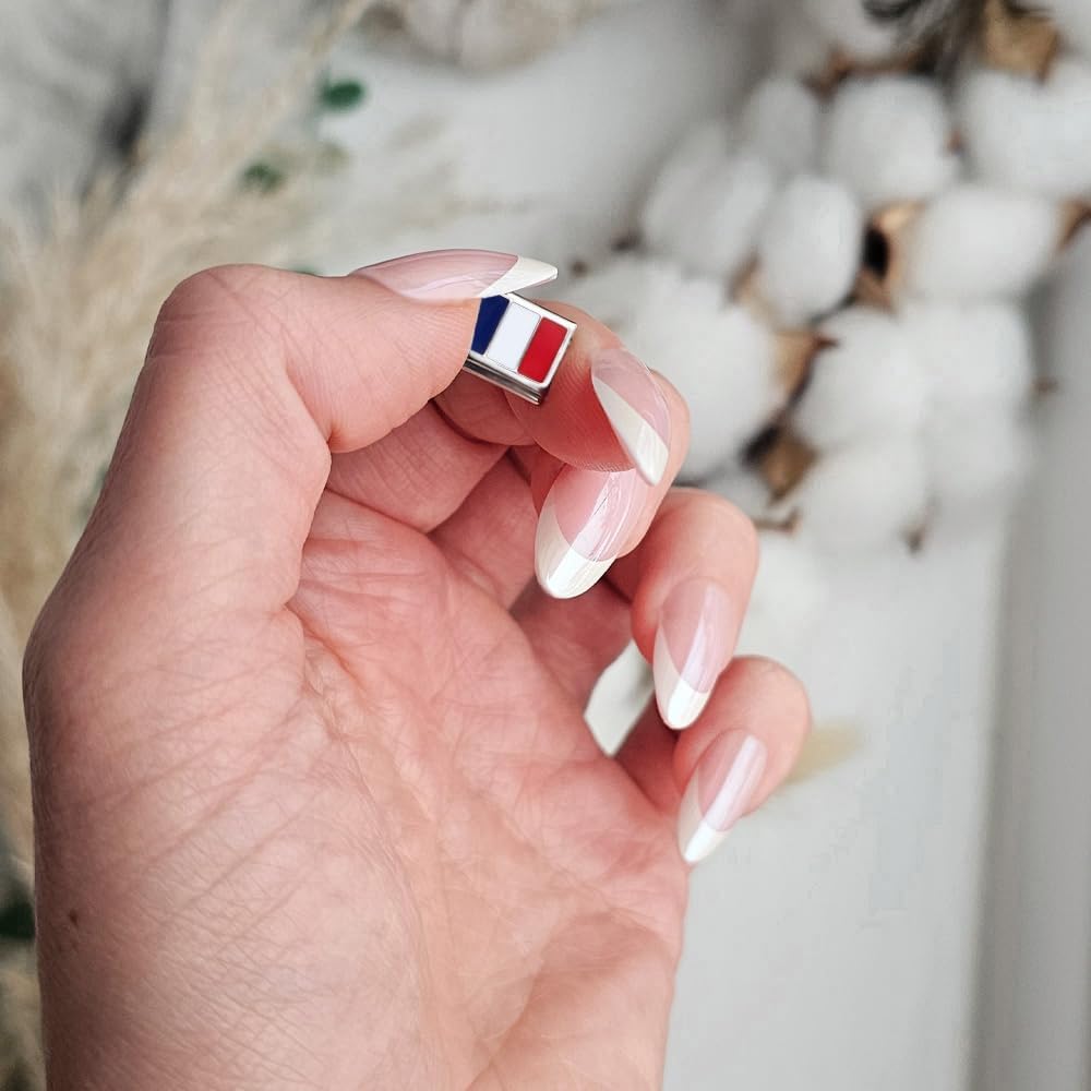 Thumbnail 1 de 2Burned Italian Charm Flag for 9 mm Bracelets in Stainless Steel