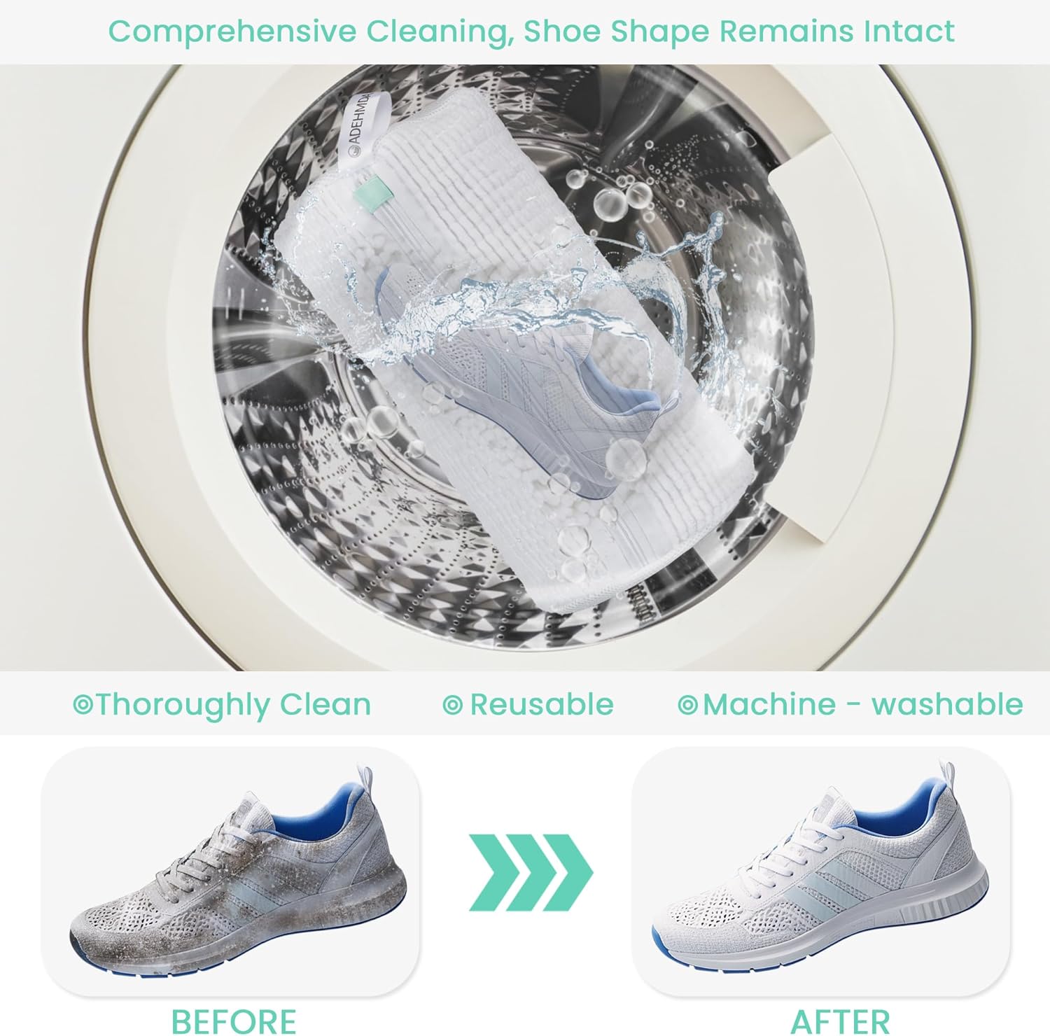 Thumbnail 5 de ADEHMDA Reusable Shoe Washing Bag for Trainers