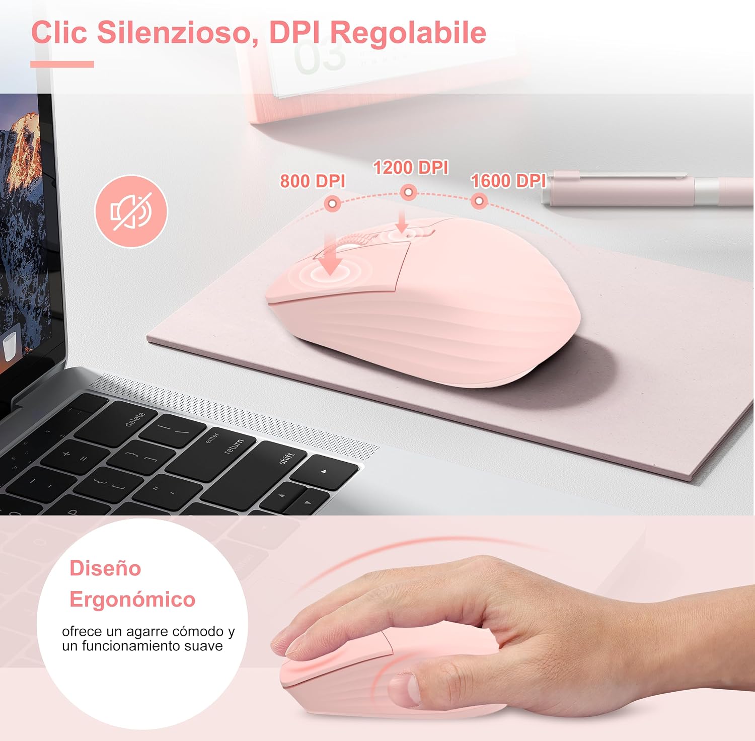 Thumbnail 5 de LeadsaiL FA98 Teclado Mecánico Perfil Bajo Rosa