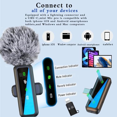 Thumbnail 1 de XIXIXIAXIA Wireless Lavalier Microphone for iPhone, Android & iPad