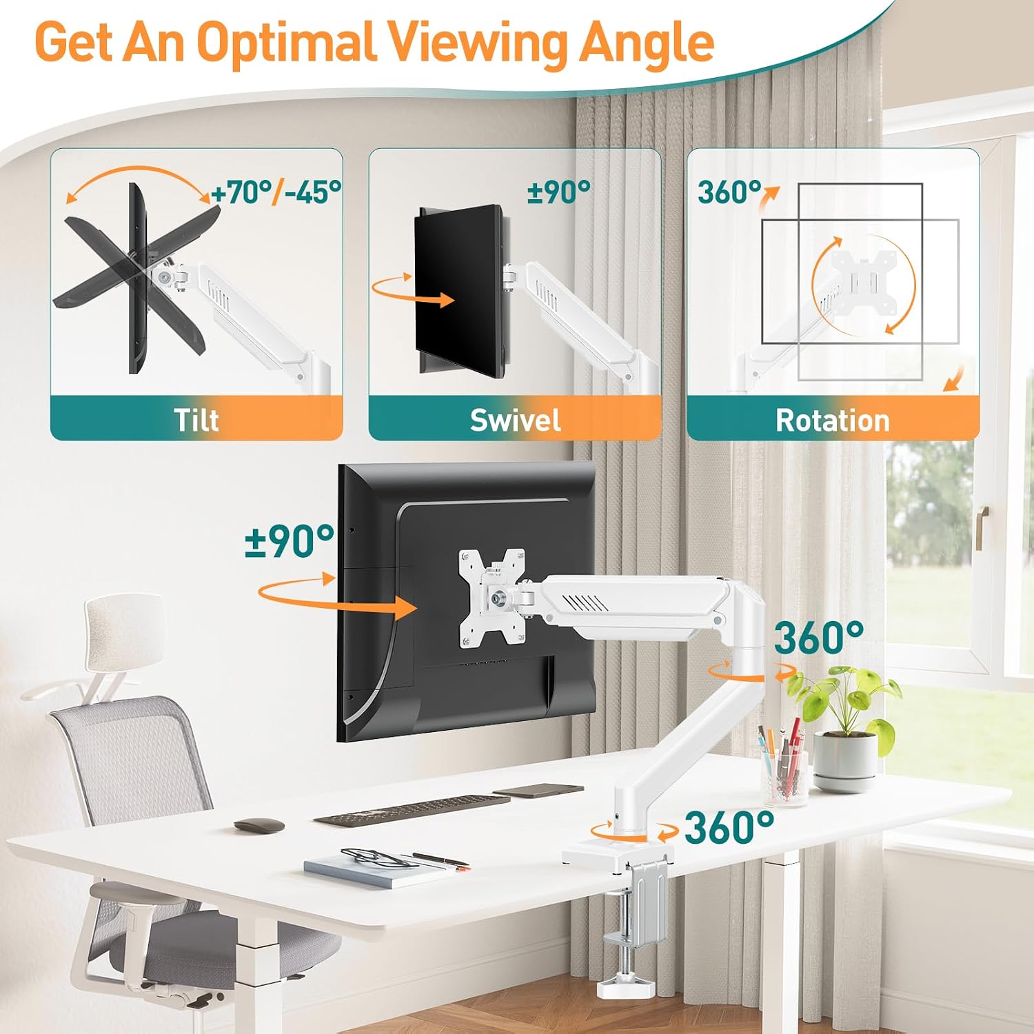 Detalle 2 de ELIVED EV004W single monitor arm 9kg