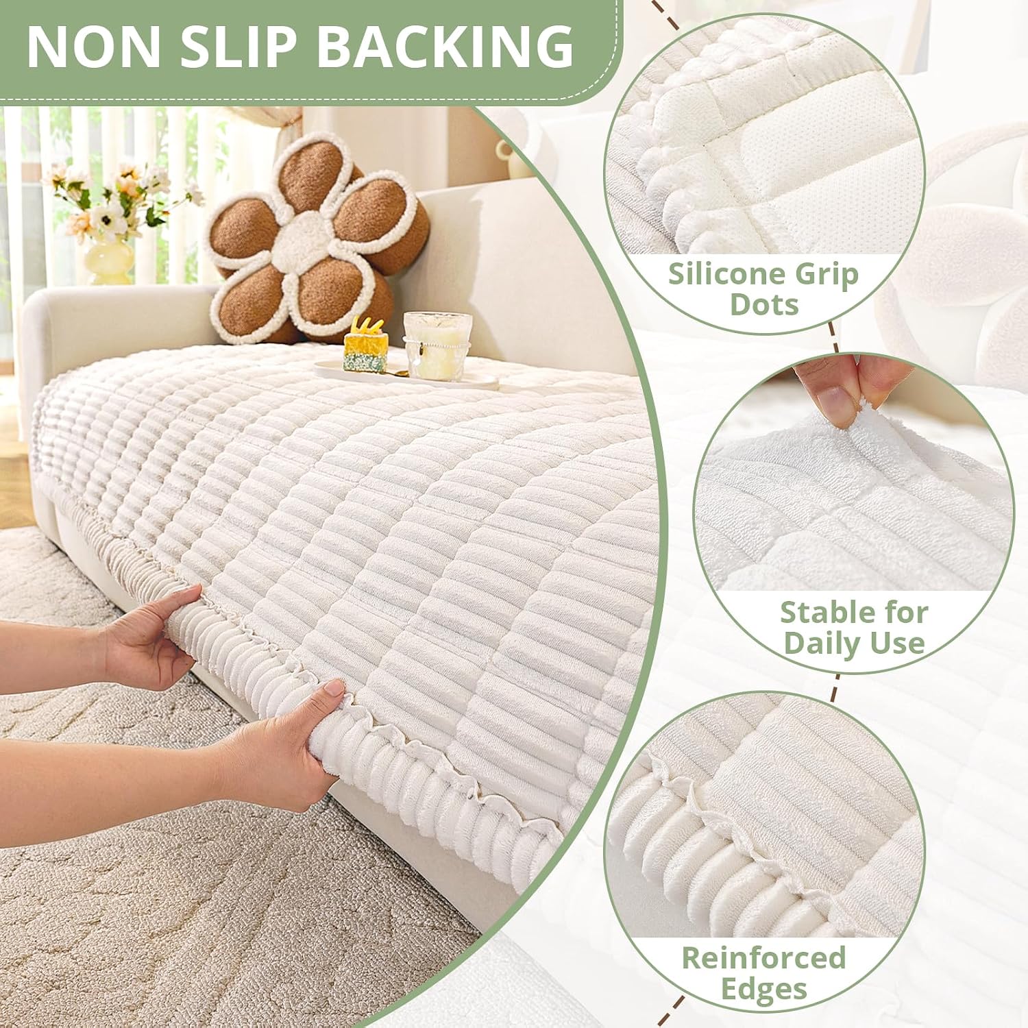 Thumbnail 4 de OstepDecor Couch Cover for Dogs - 35.4" x 63" Non-Slip, Washable Furniture Protector in White