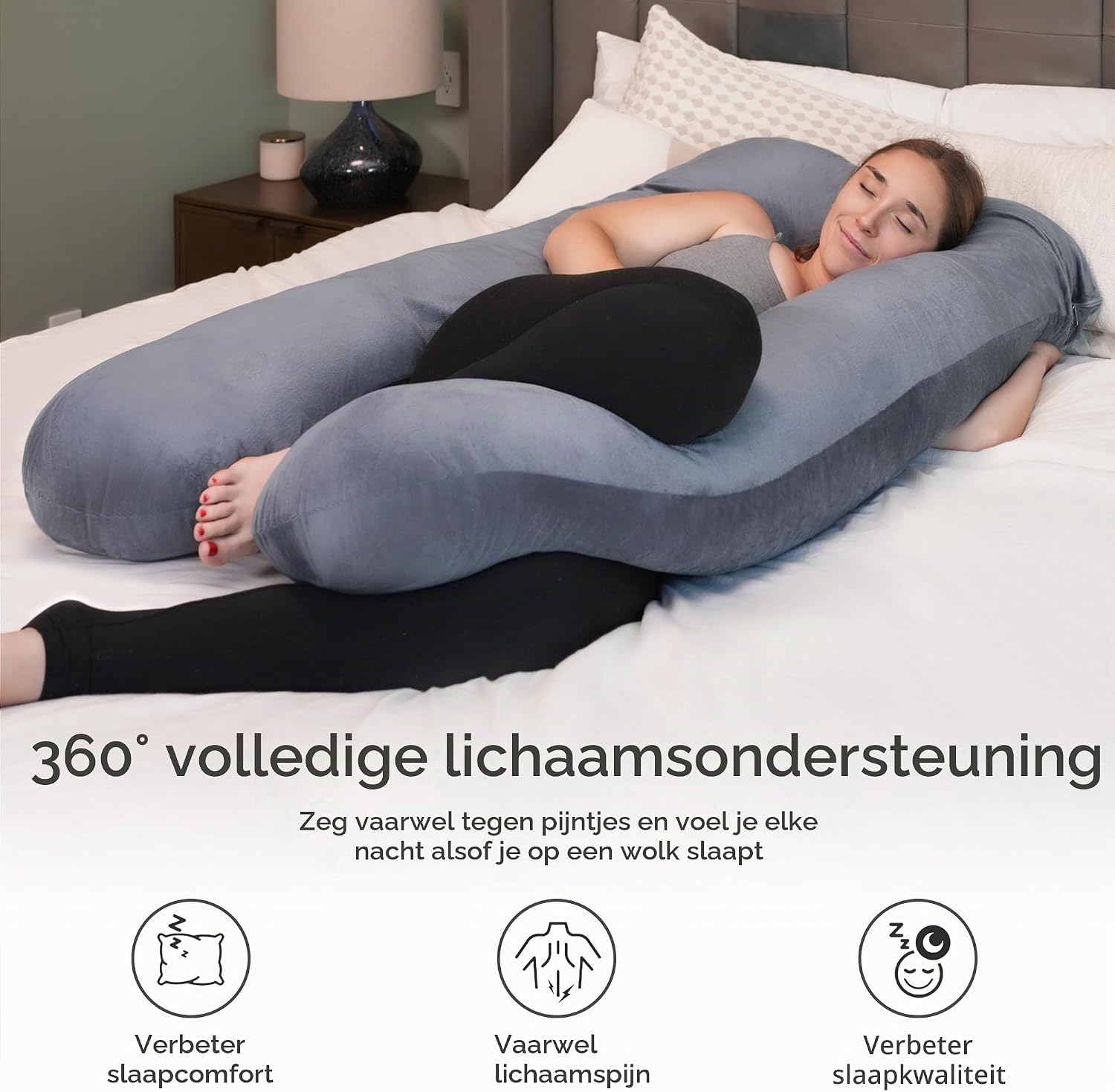 Detalle de PinkFroggie PinkFroggie-Maternity Body Pillows U-vormig zwangerschapskussen, XL