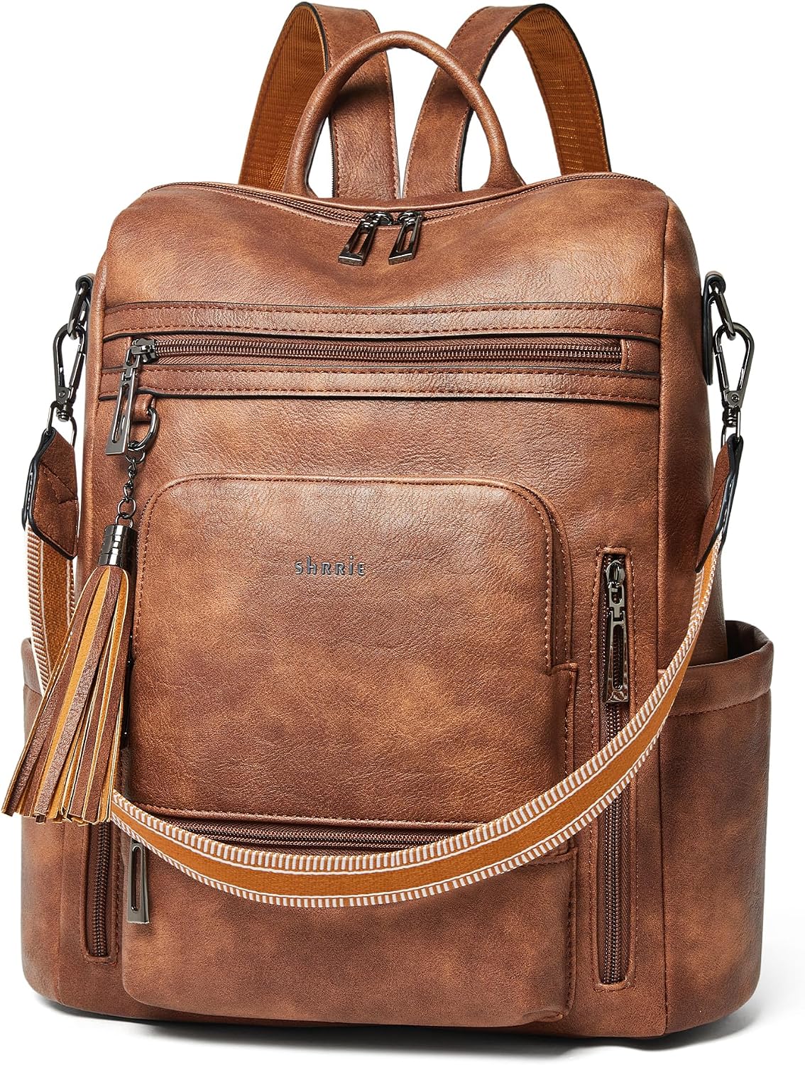 Detalle de Shrrie Vegan Leather Laptop Backpack for Women (15.6-inch) — Waterproof Work, Travel & College Bag