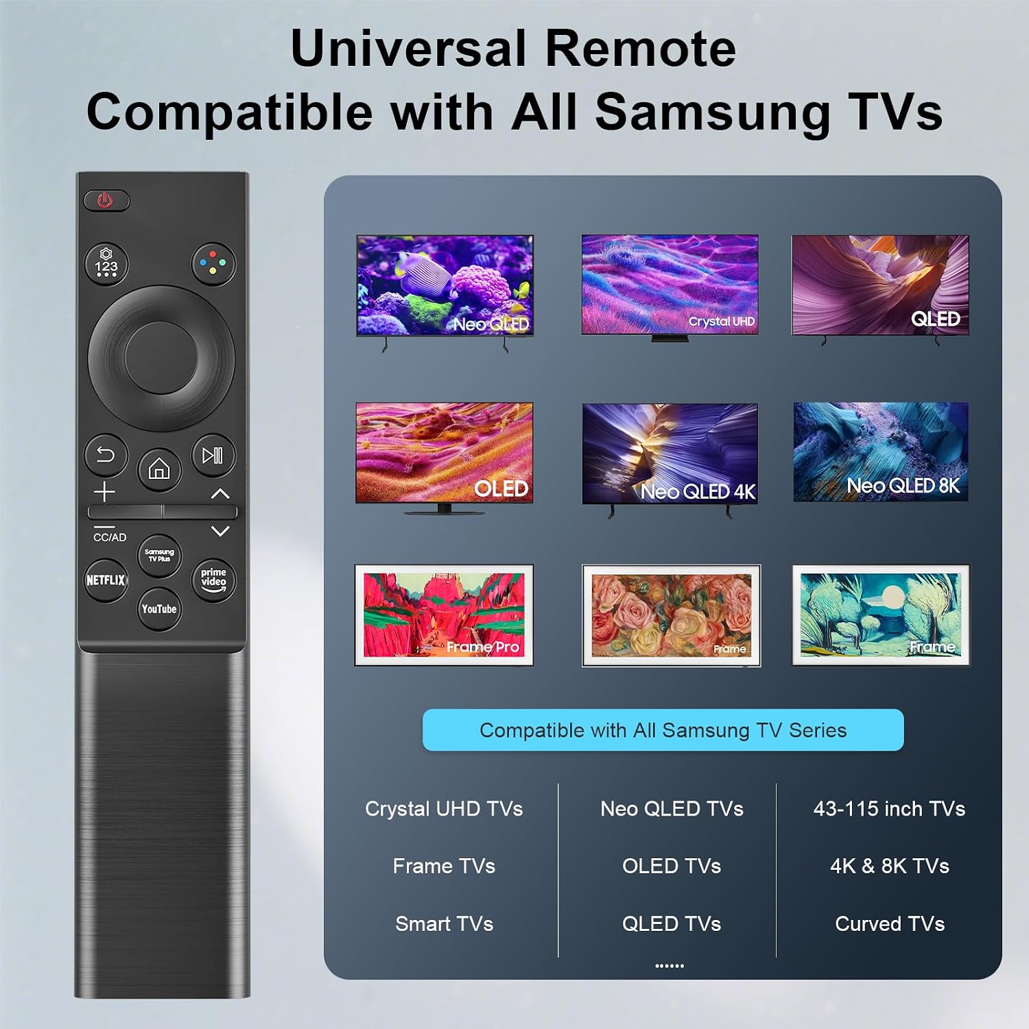Detalle de Liokoc BN59-01484A Samsung TV Remote with ABS Body and App Shortcuts