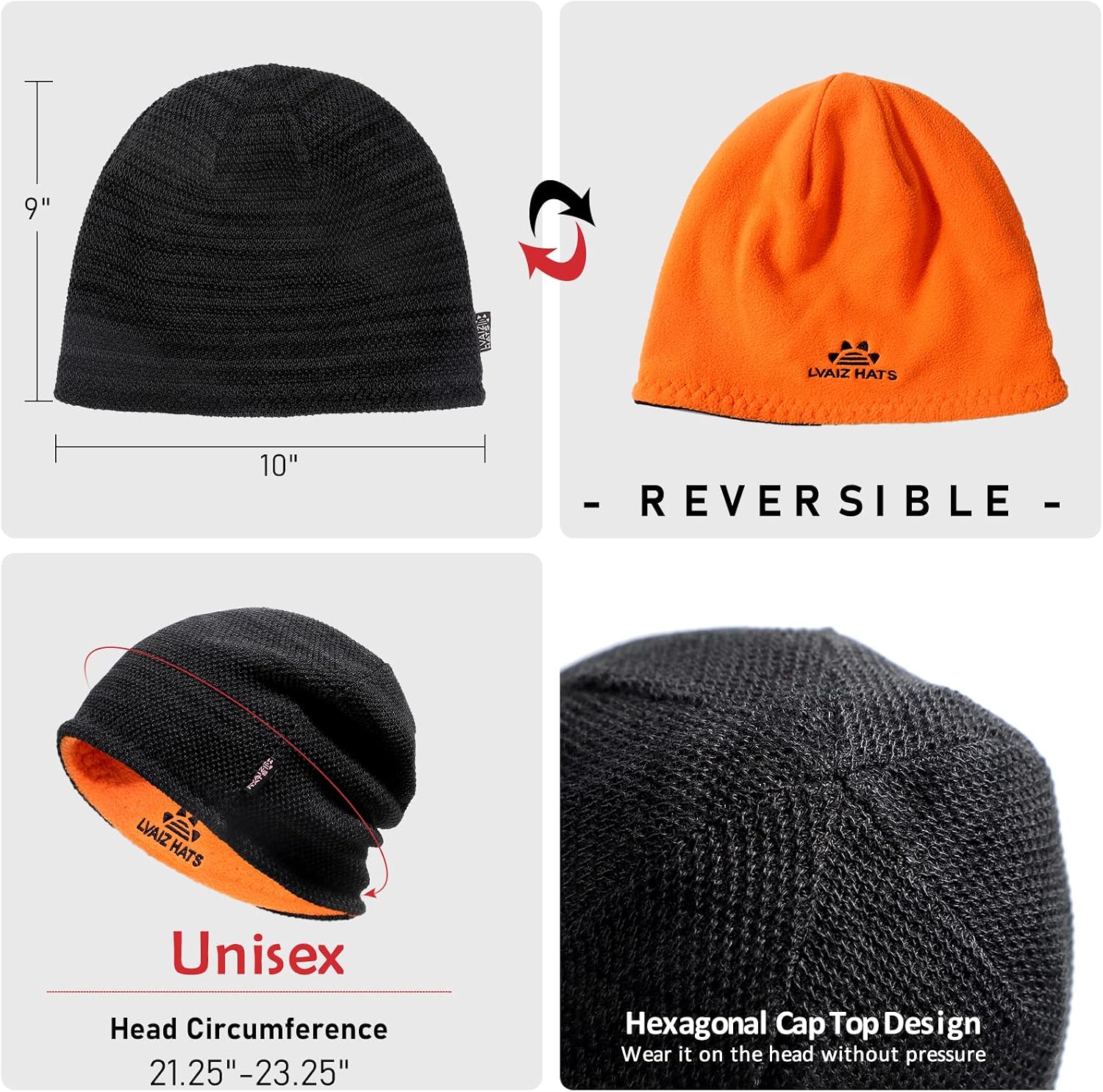 Thumbnail 4 de SHINCHIC Mens Winter Beanie Hat Warm Fleece Lined Skull Cap