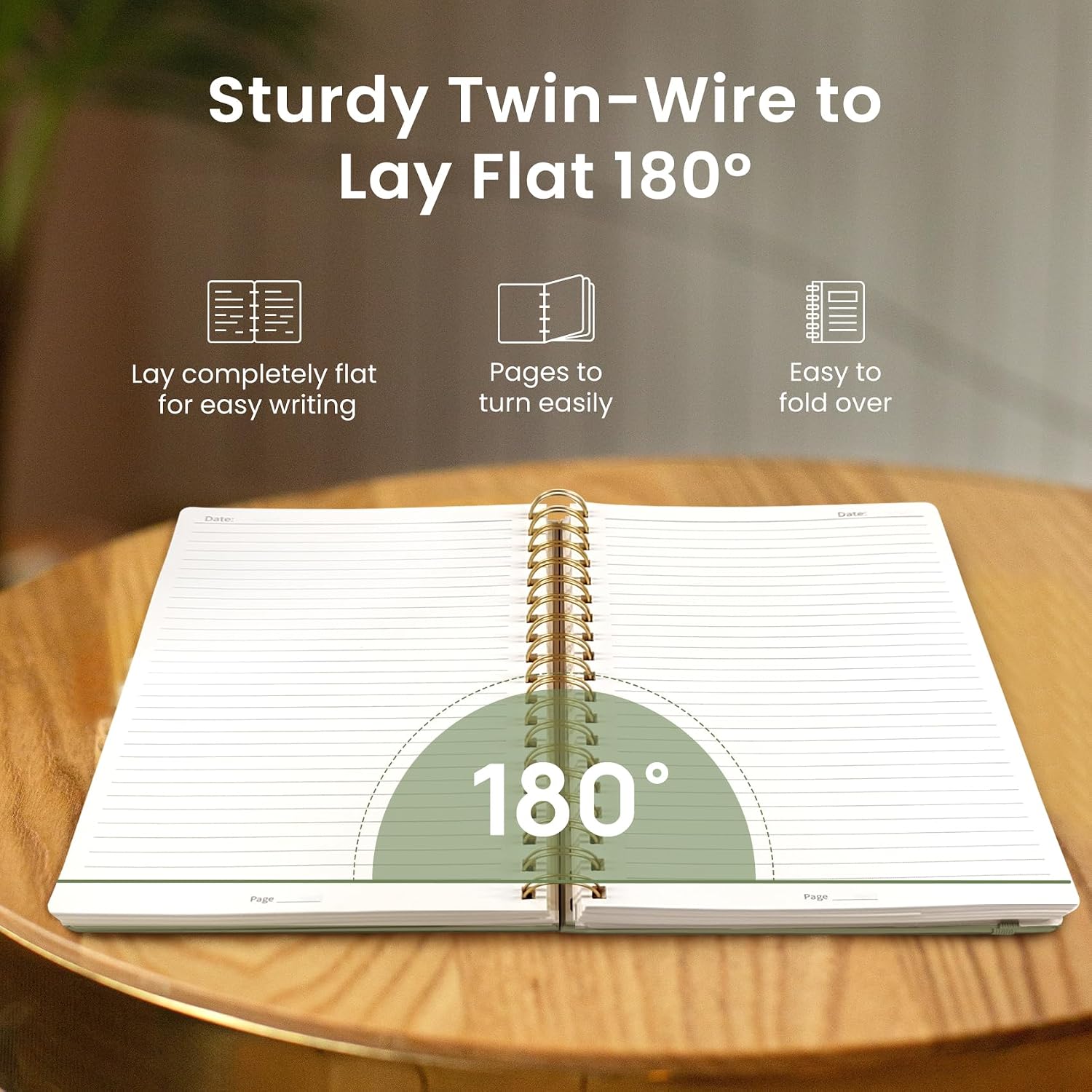 Thumbnail 3 de Taja B5 Spiral Notebook, 300 Pages, Hardcover, College Ruled, Green