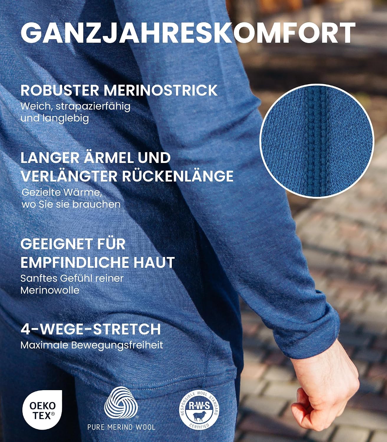 Detalle 2 de Merino.tech Merino Unterwäsche Set Herren