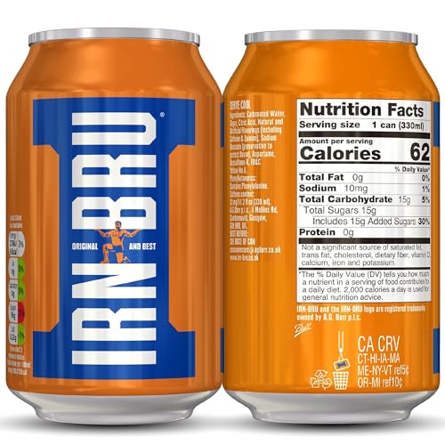 Thumbnail 1 de IRN-BRU Carbonated Soft Drink, 24 Pack, 330ml Cans
