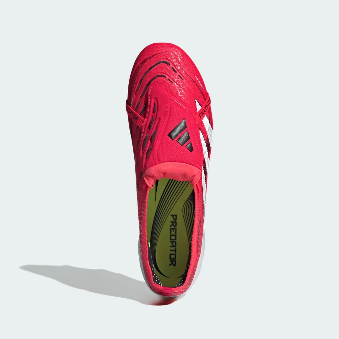 Detalle de Adidas Predator Elite Fold-Over Tongue para césped natural húmedo – Rojo
