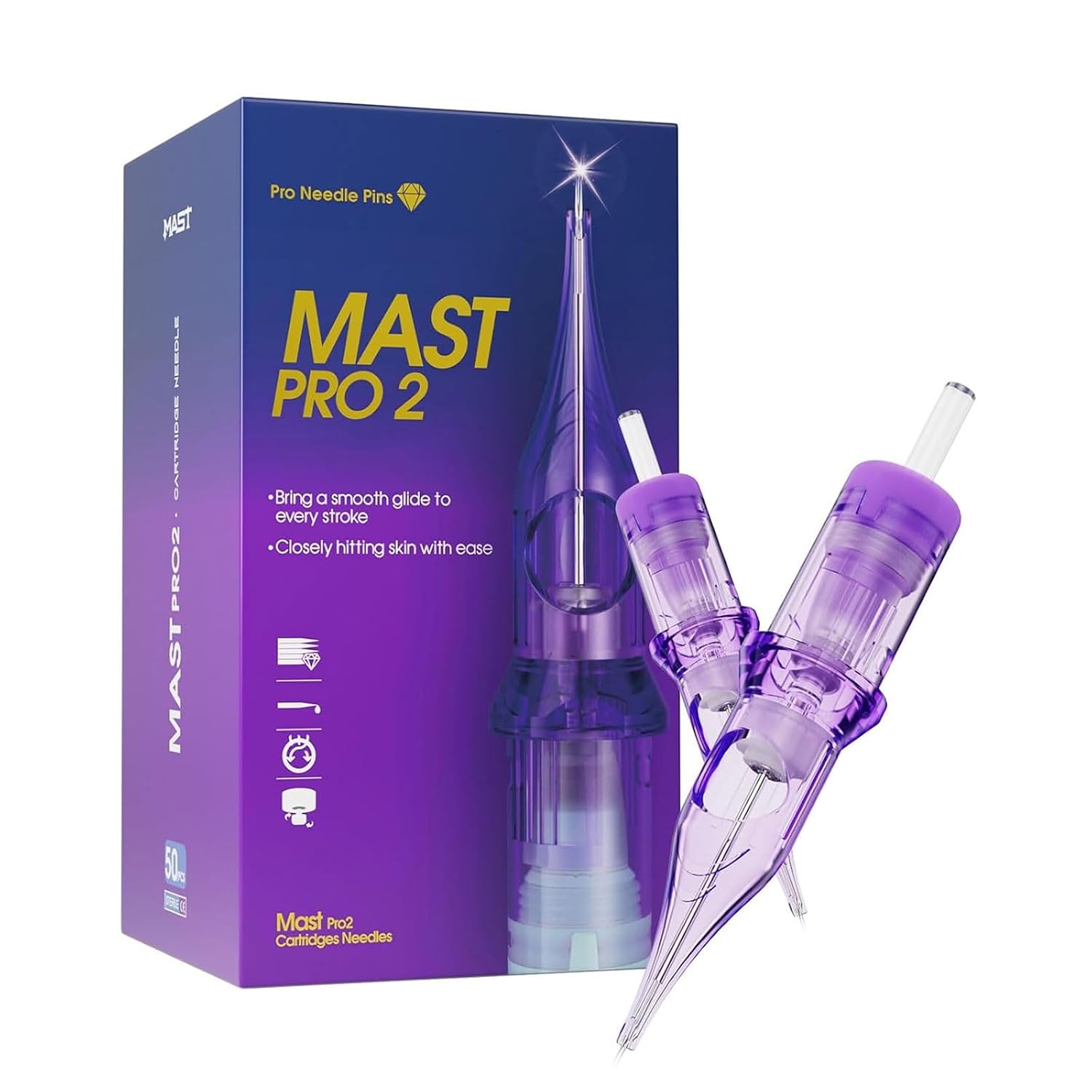 Detalle de Mast Pro2 Tattoo Nadeln Set Mixed Size 50 Stück – 0,30 mm Round Liner, 1RL/3RL/5RL/7RL/9RL