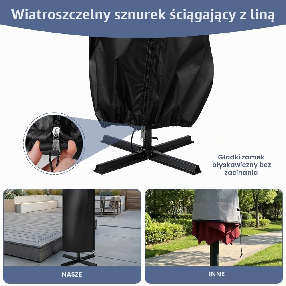Thumbnail 6 de AOOWU 5499834 – wodoodporny pokrowiec na parasol ogrodowy 240 × 60 × 60 cm