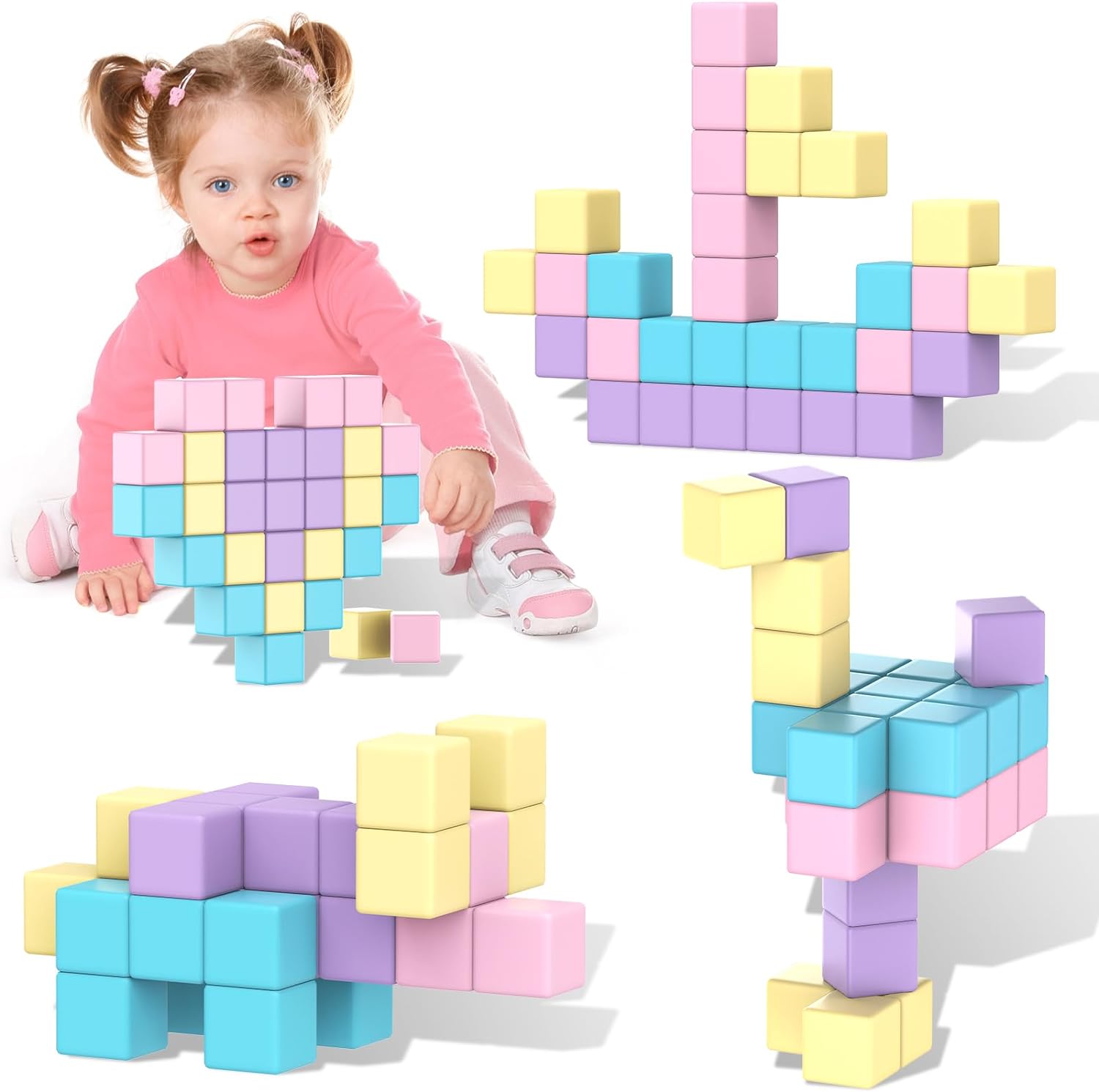 Magnetic Blocks 30 PCS: Large Magnetic Building Blocks for Toddlers