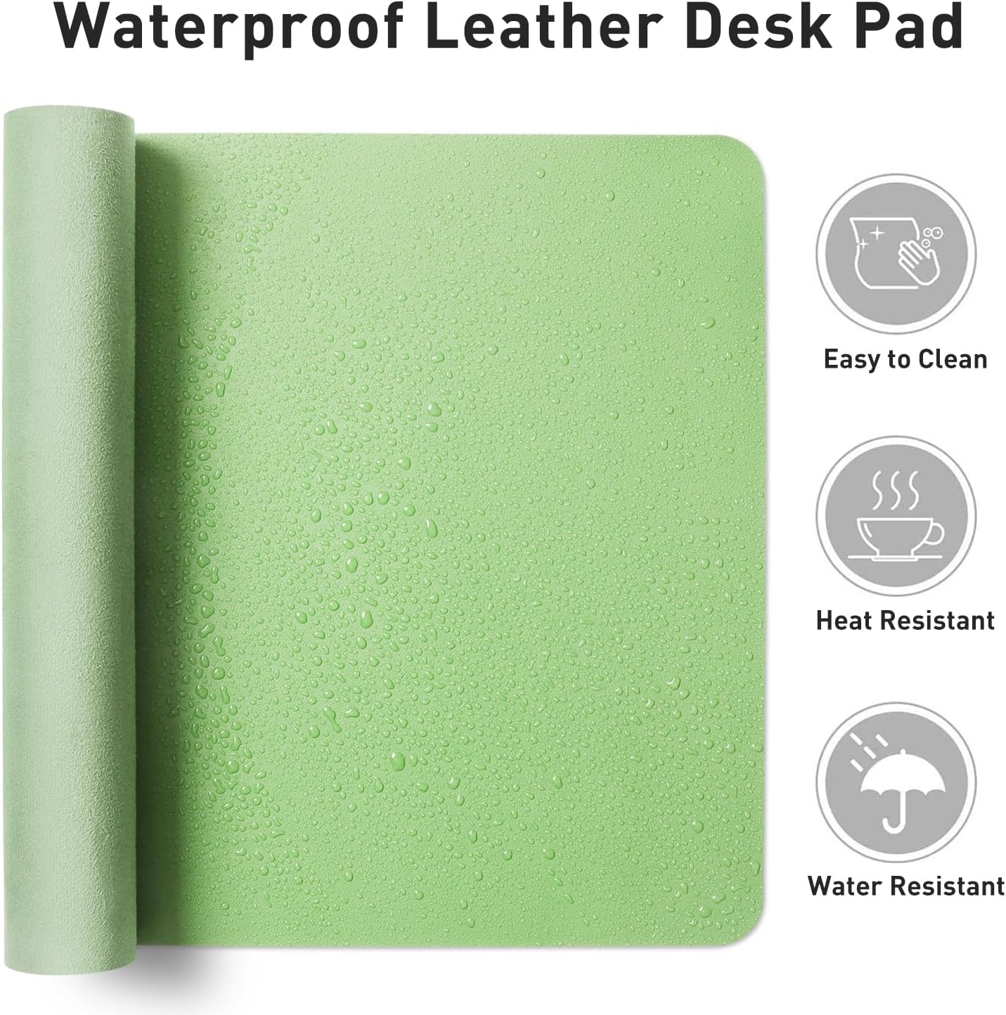 Thumbnail 6 de Aothia PU Leather Desk Pad, 23.6" x 13.7", Foam Green, Non-Slip Back