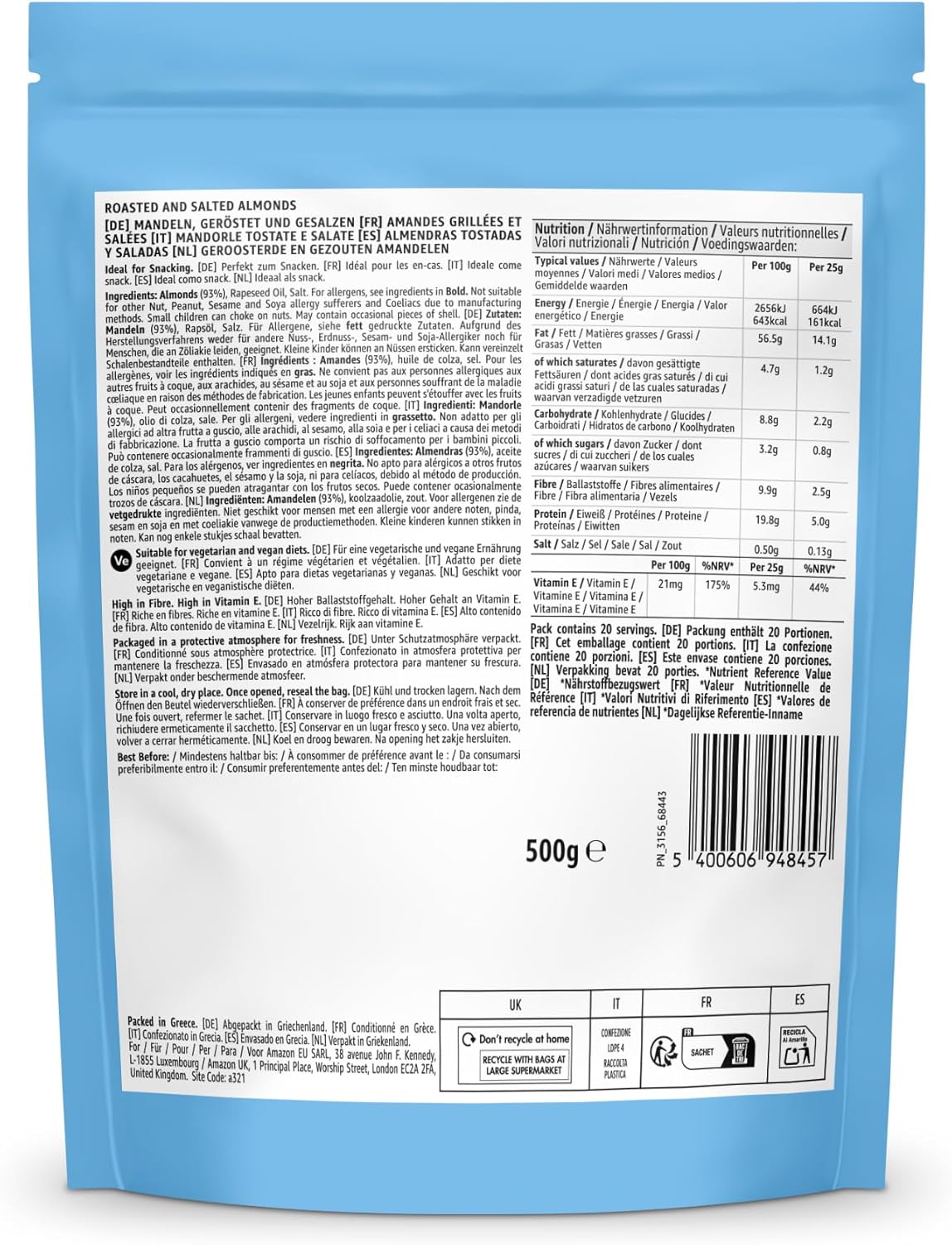 Thumbnail 1 de Amandes grillées et salées 500 g – By Amazon