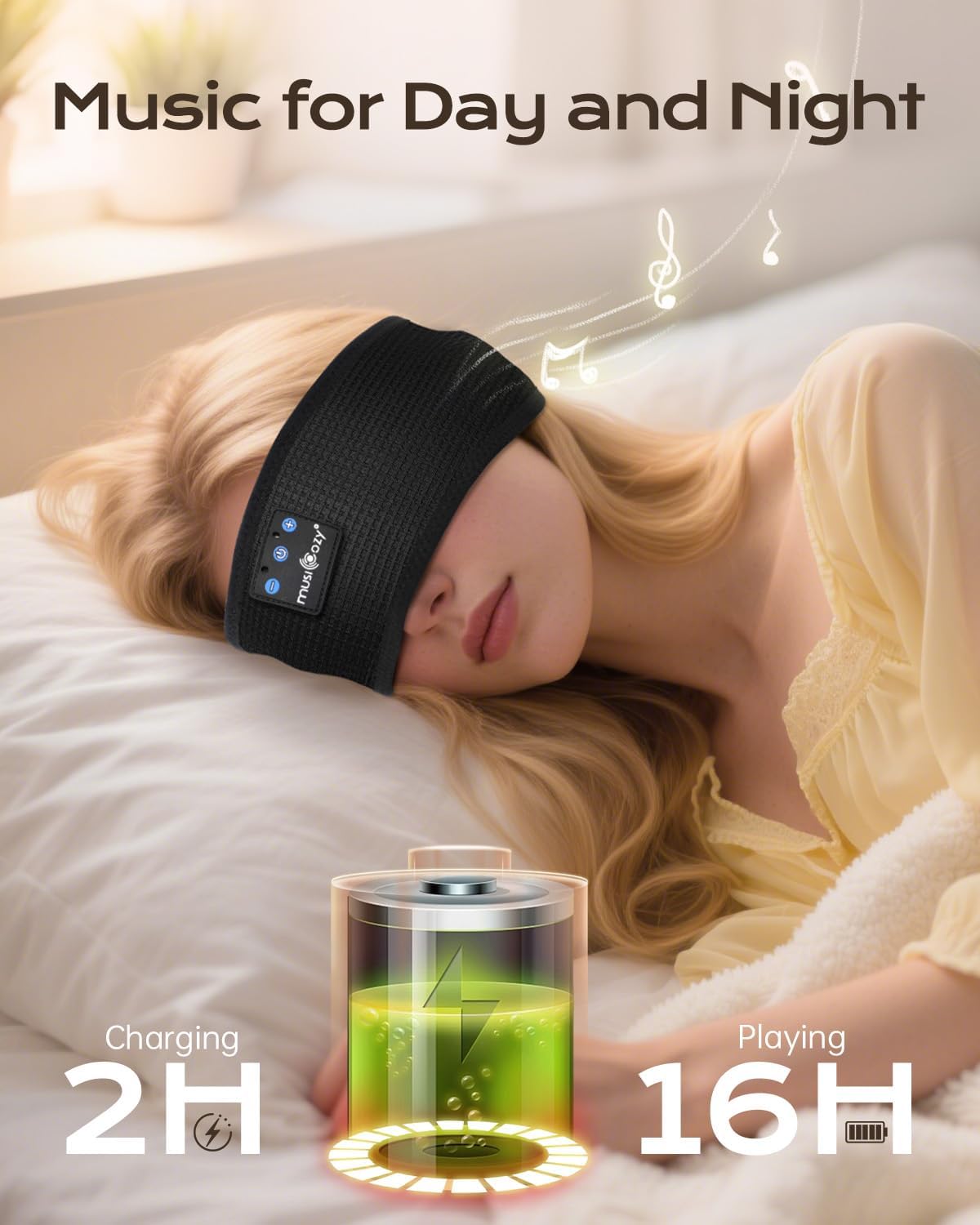 Thumbnail 2 de MUSICOZY Schlafkopfhörer Bluetooth – Schlafkopfhörer mit Stirnband
