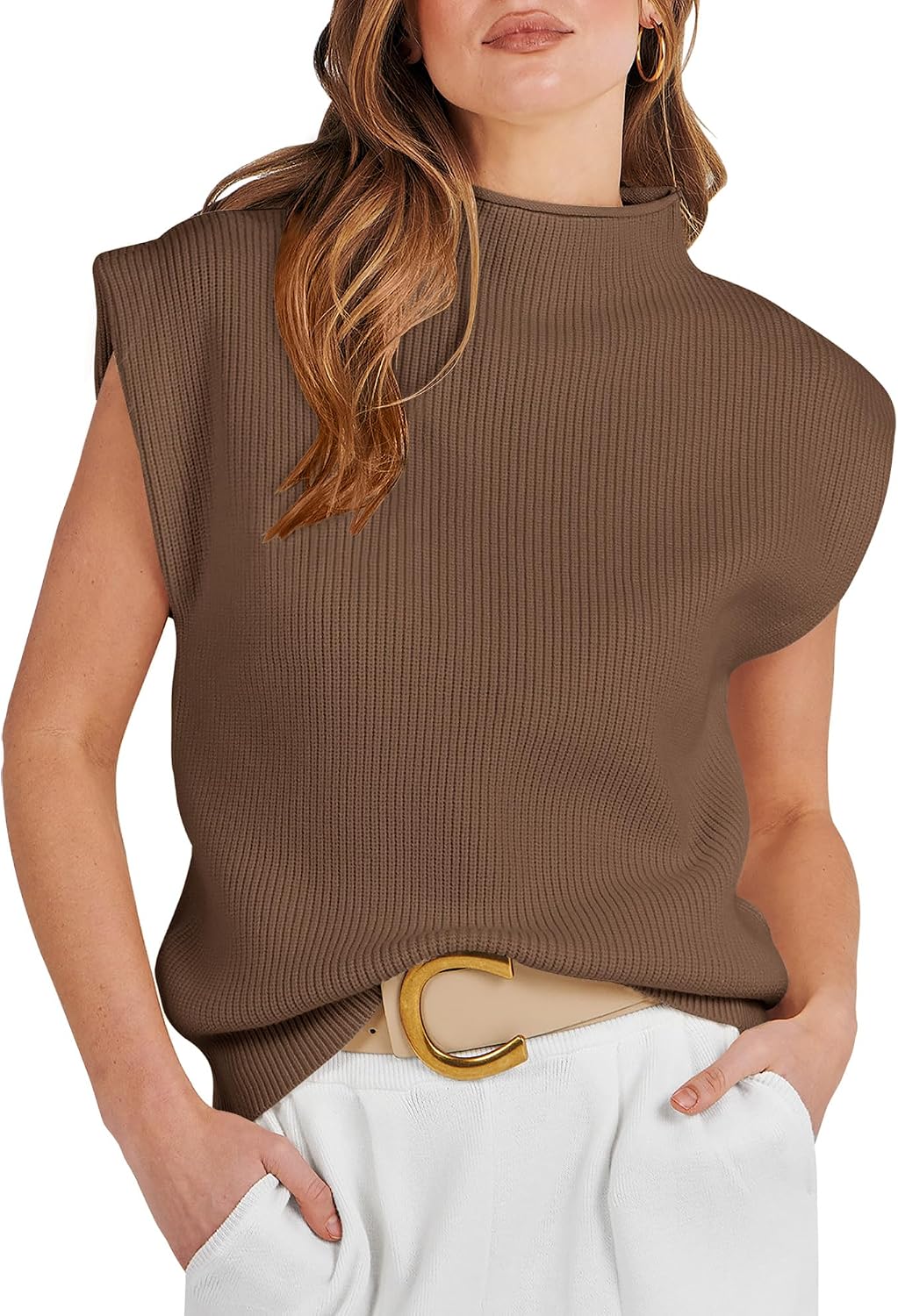 Thumbnail 4 de ANRABESS Mock Neck Sweater Vest for Women