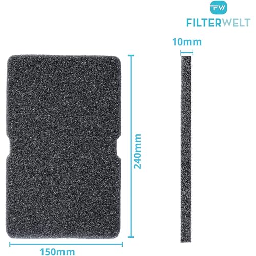 Detalle de Filterwelt Schaumstoff-Filtermatte 240x150x10mm – 2er-Set für Kondenstrockner und Wärmepumpentrockner