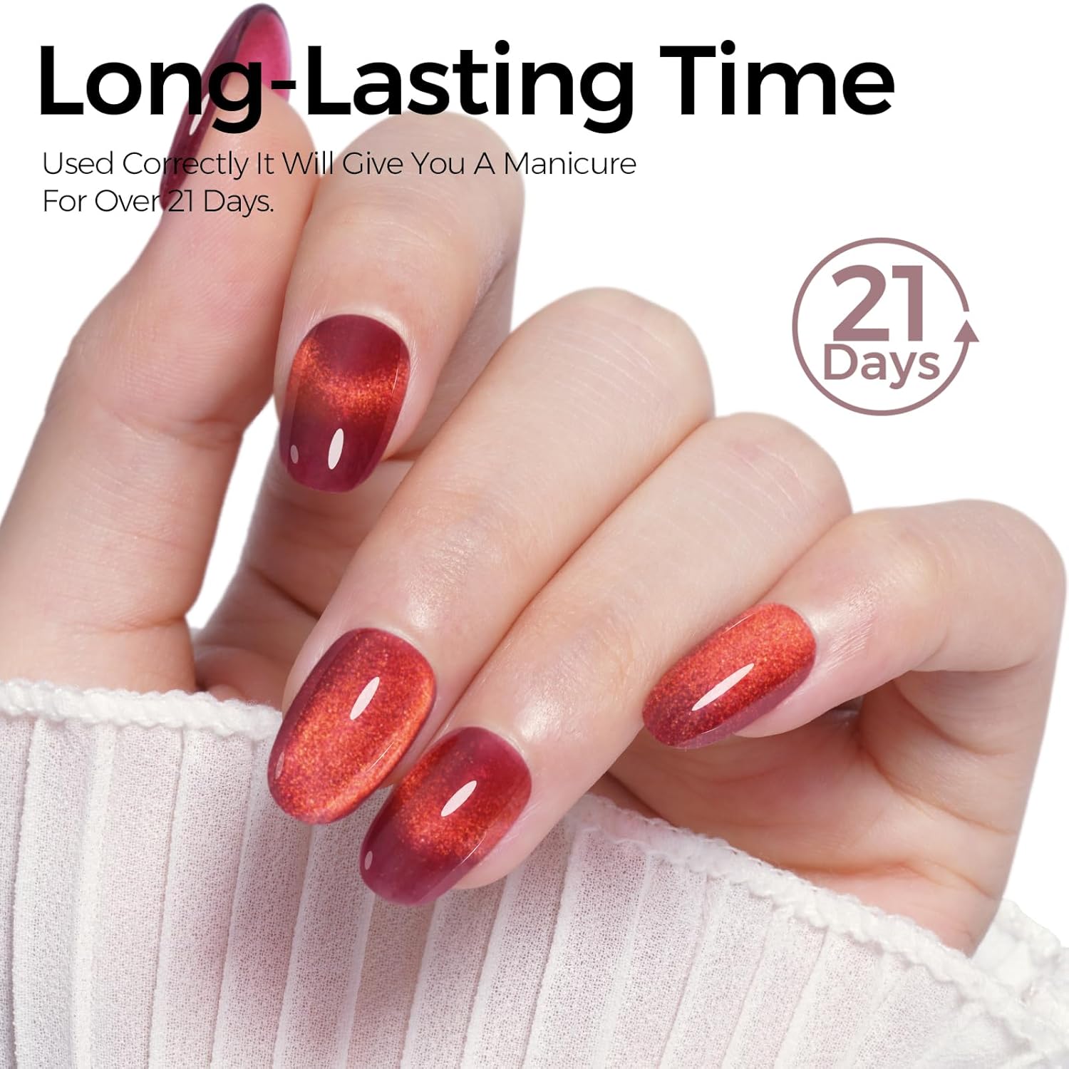 Thumbnail 3 de TOMICCA Cat Eyes UV Nagellack Set mit Magnet – 4 Farben Burgund Rot Hellviolett Silber Glitzer (8 ml)