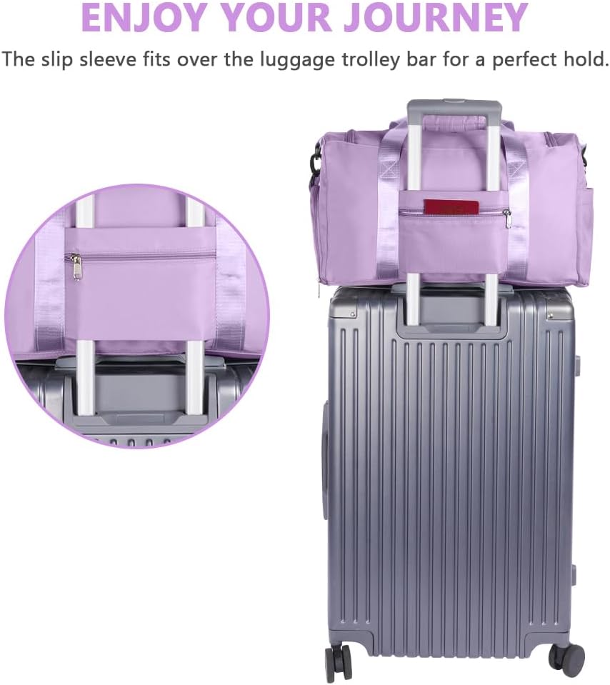 Thumbnail 6 de flintronic 36L faltbare Reisetasche (50–28–25 cm) – wasserdichtes Oxford, mit Gepäckanhänger, lila