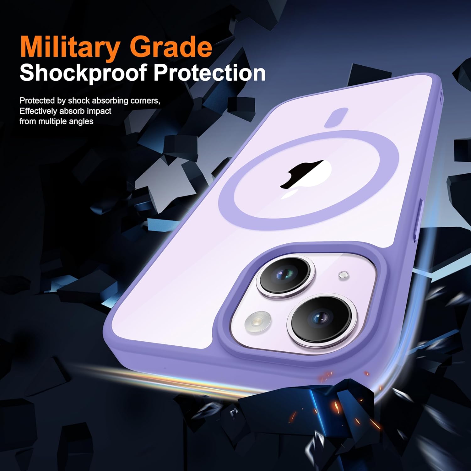 Thumbnail 4 de ORETECH Magnetic Case for iPhone 15 with 2 HD Screen Protectors – Light Purple