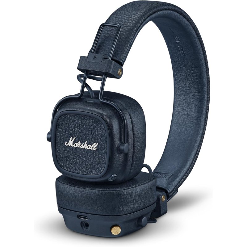 Detalle de Auriculares Marshall inalámbricos Bluetooth 5.3 Azul con micrófono y 100 h de autonomía