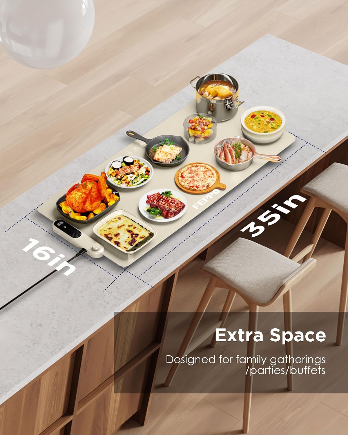 Detalle 2 de FEPPO Food Warming Mat 35" x 16