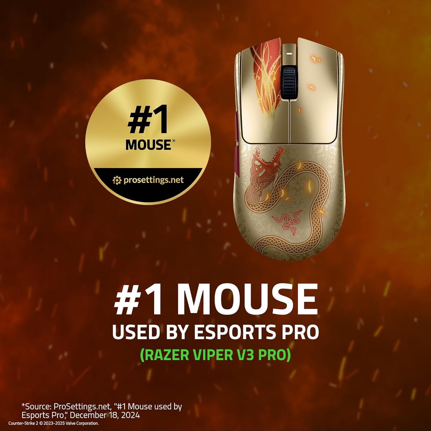 Thumbnail 1 de Razer Viper V3 Pro Wireless Esports Gaming Mouse: Counter-Strike 2 Edition
