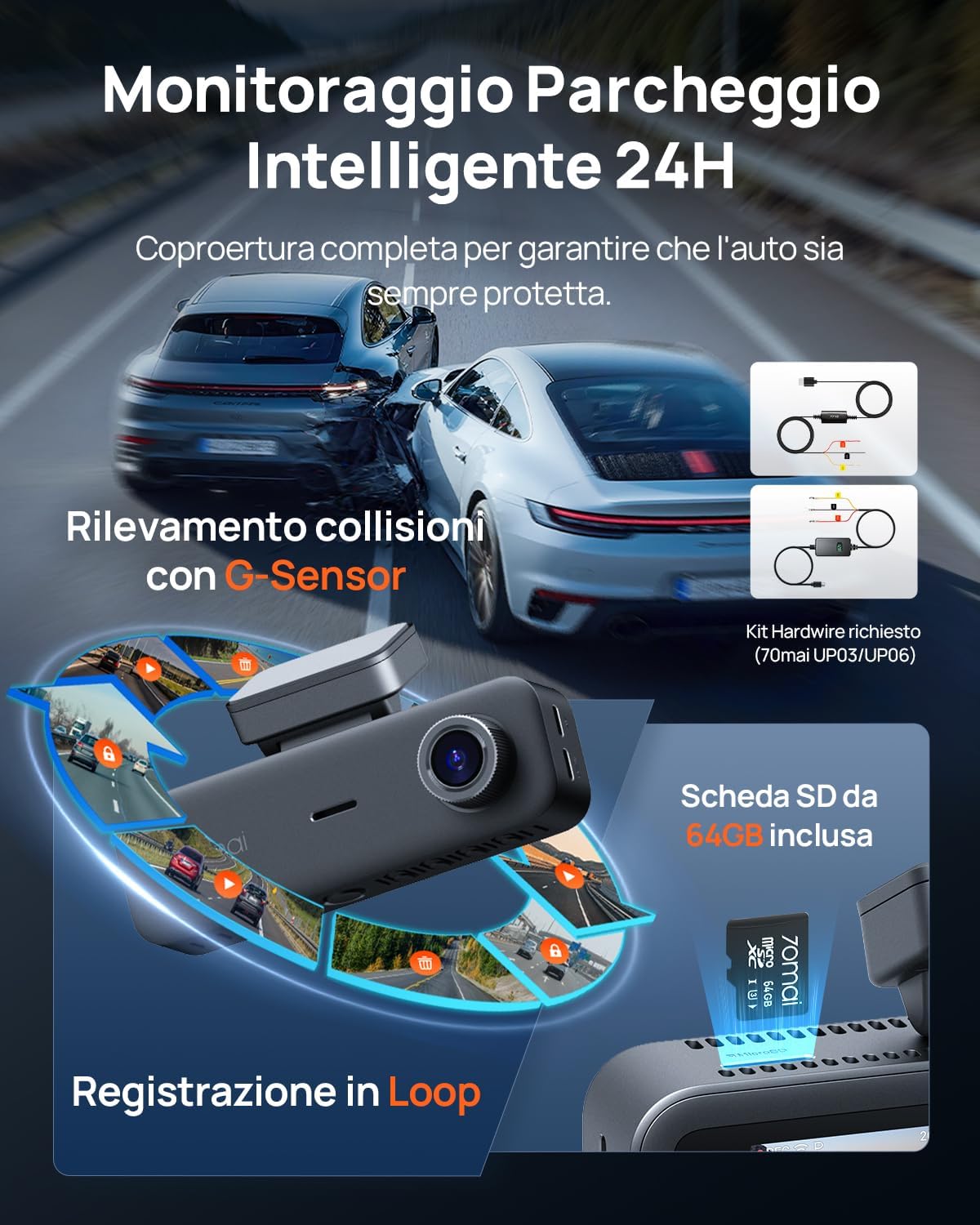 Detalle 1 de 70mai T800E Dash Cam 64 GB