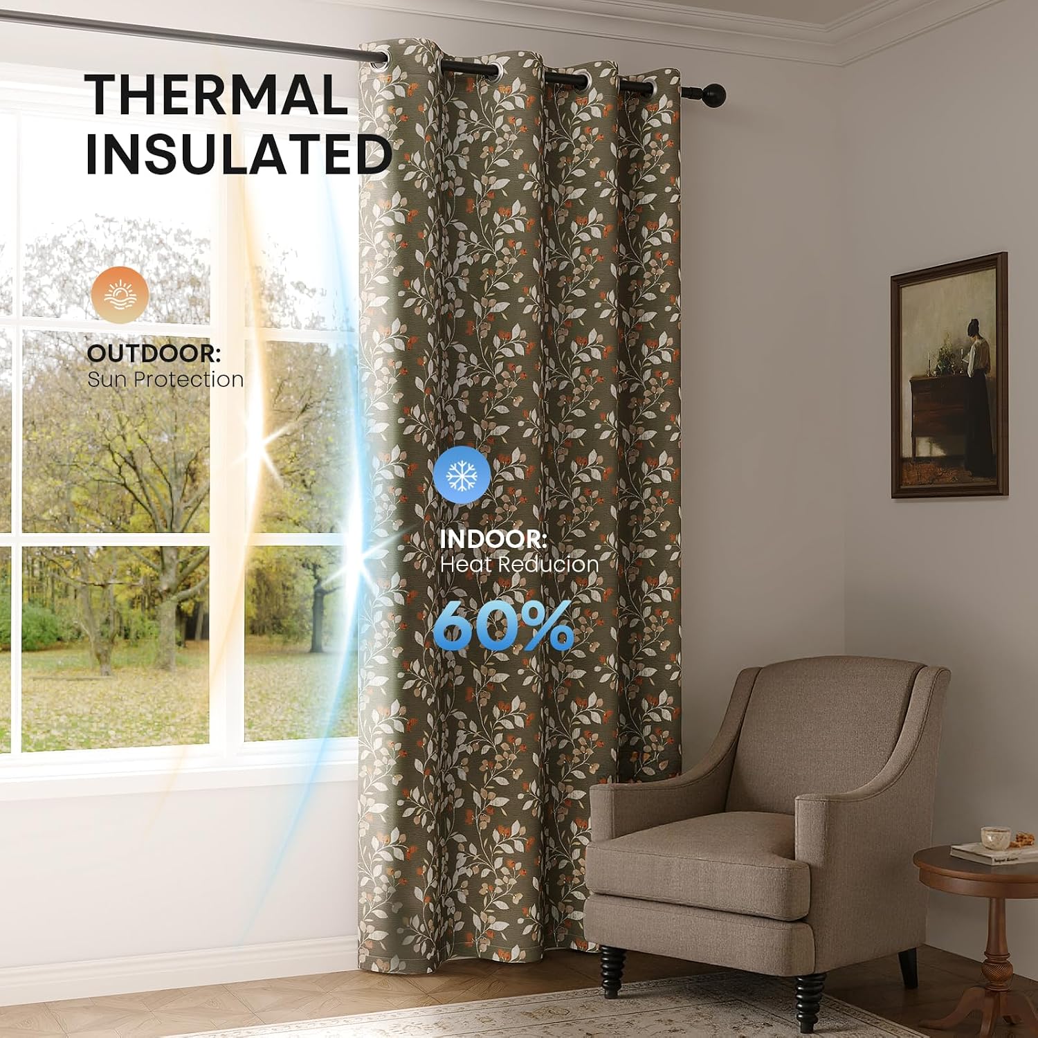 Thumbnail 6 de Vintage Floral Blackout Curtains, 96-Inch