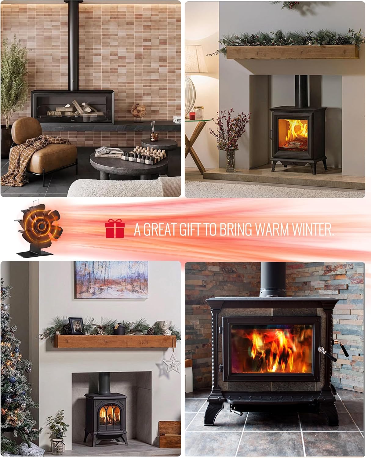 Thumbnail 5 de TITECK 6-Blade Log Burner Fan with Thermometer