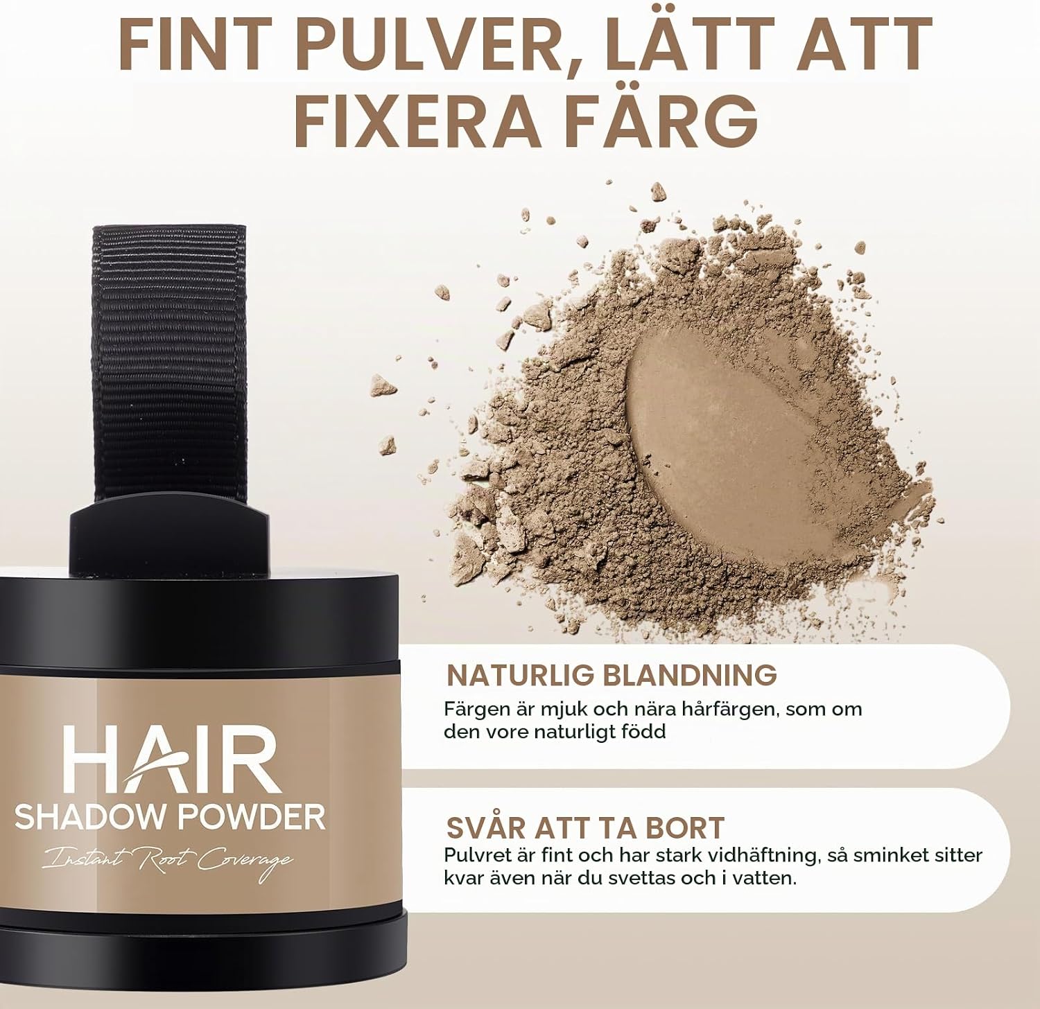 Detalle de zoxpm hårpulver 4 g, kaffebrunt – för hårrötter och tunnare hår
