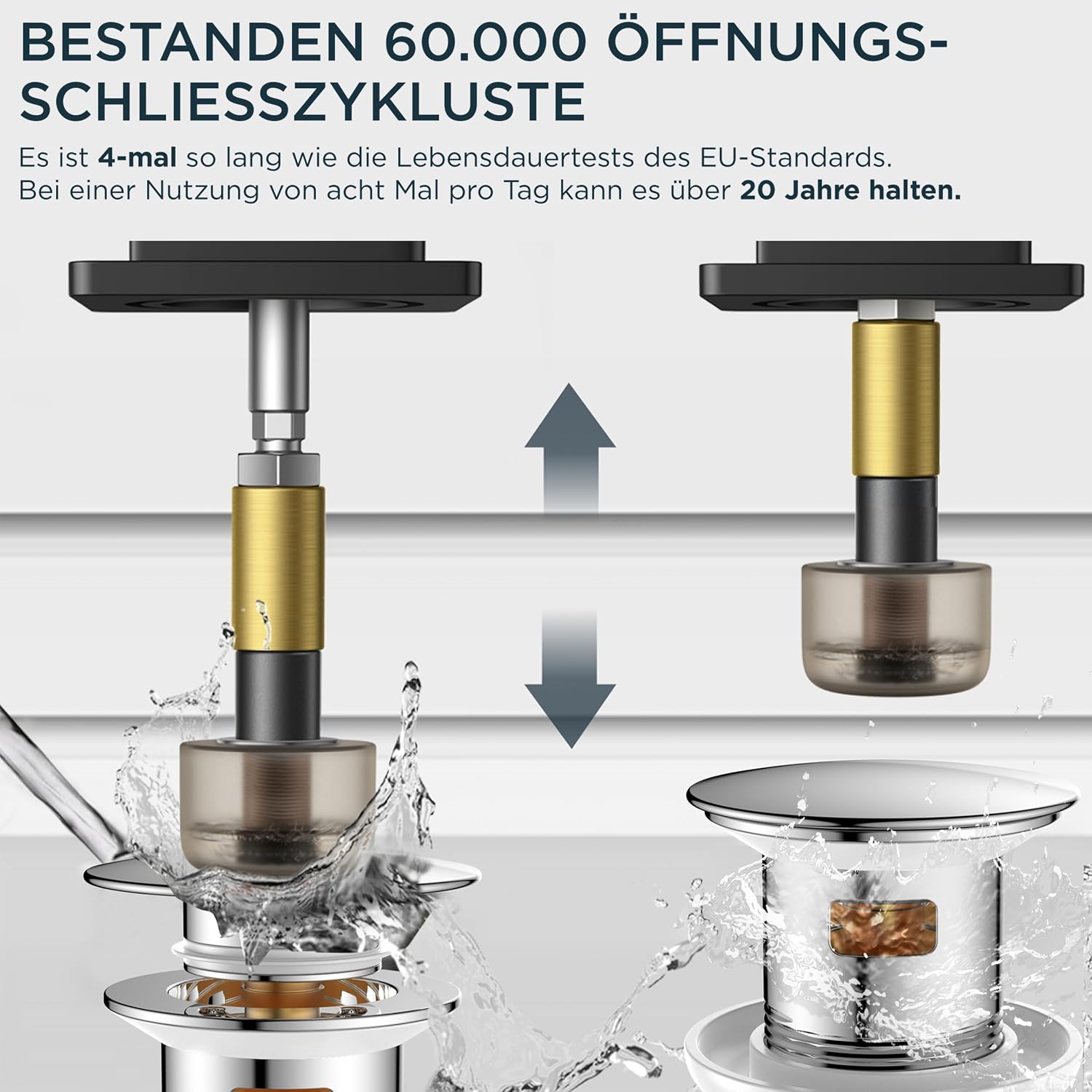 Thumbnail 5 de FORIOUS Wasserhahn Bad Hoch 360° đ°