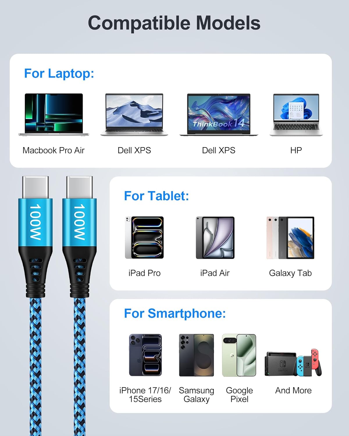 Thumbnail 6 de AILKIN 100W USB C Cable 6ft ๐