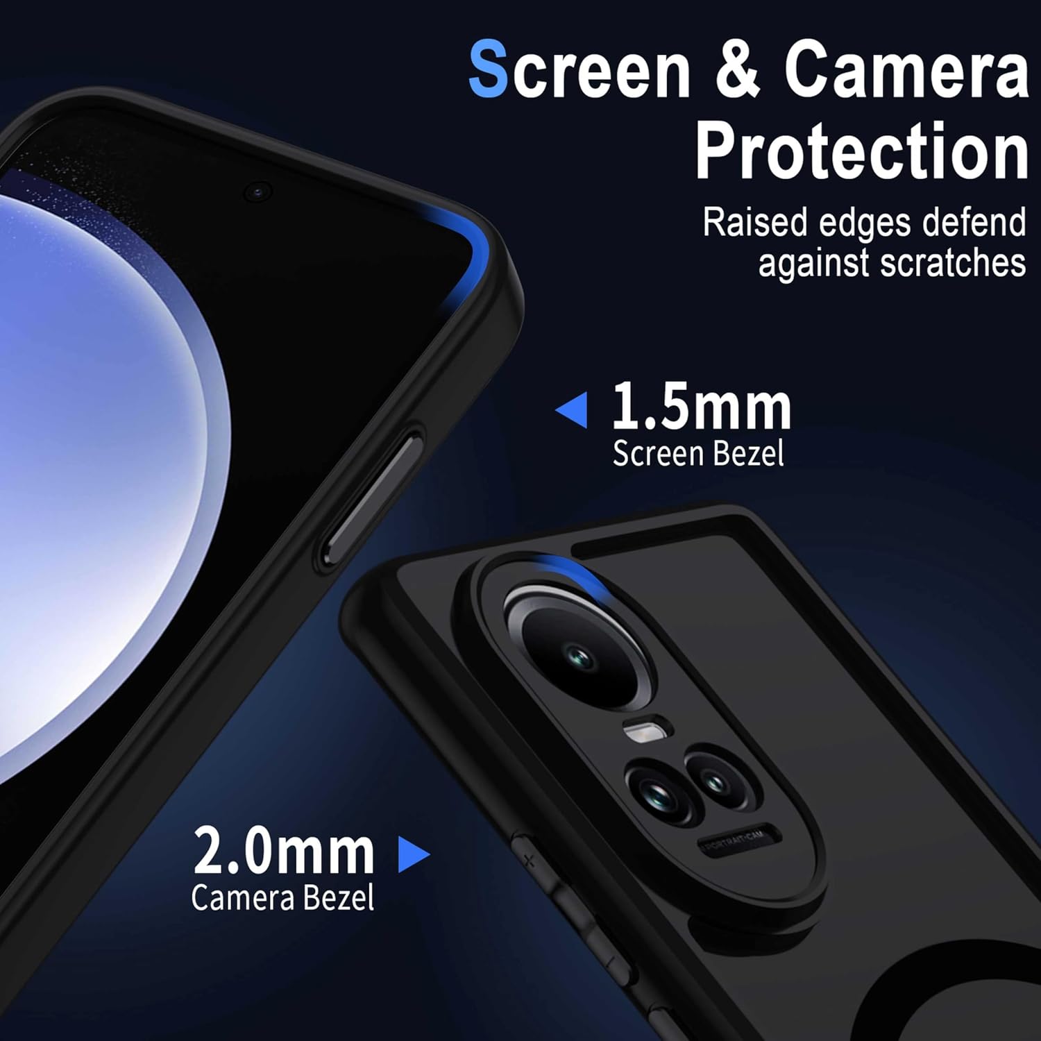 Thumbnail 6 de XTCASE Coque magnétique pour Oppo Reno 10 / Reno 10 Pro 5G – Dos translucide, PP Dur et TPU, compatible MagSafe