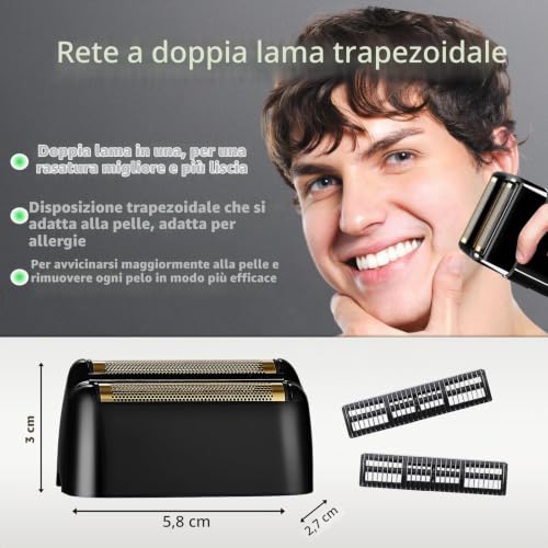 Detalle de Lamine e lame di ricambio YAZIYIR per BaBylissPRO FXFS2 (Nero-2PZ)