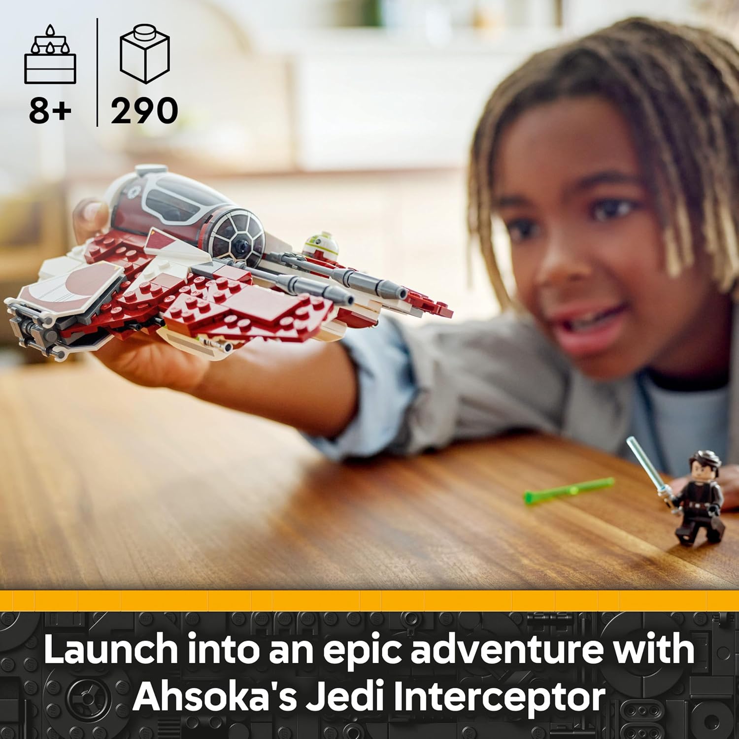 Detalle 2 de LEGO Star Wars: Ahsoka’s Jedi Interceptor 75401 – Build, Play, and Reimagine Clone Wars
