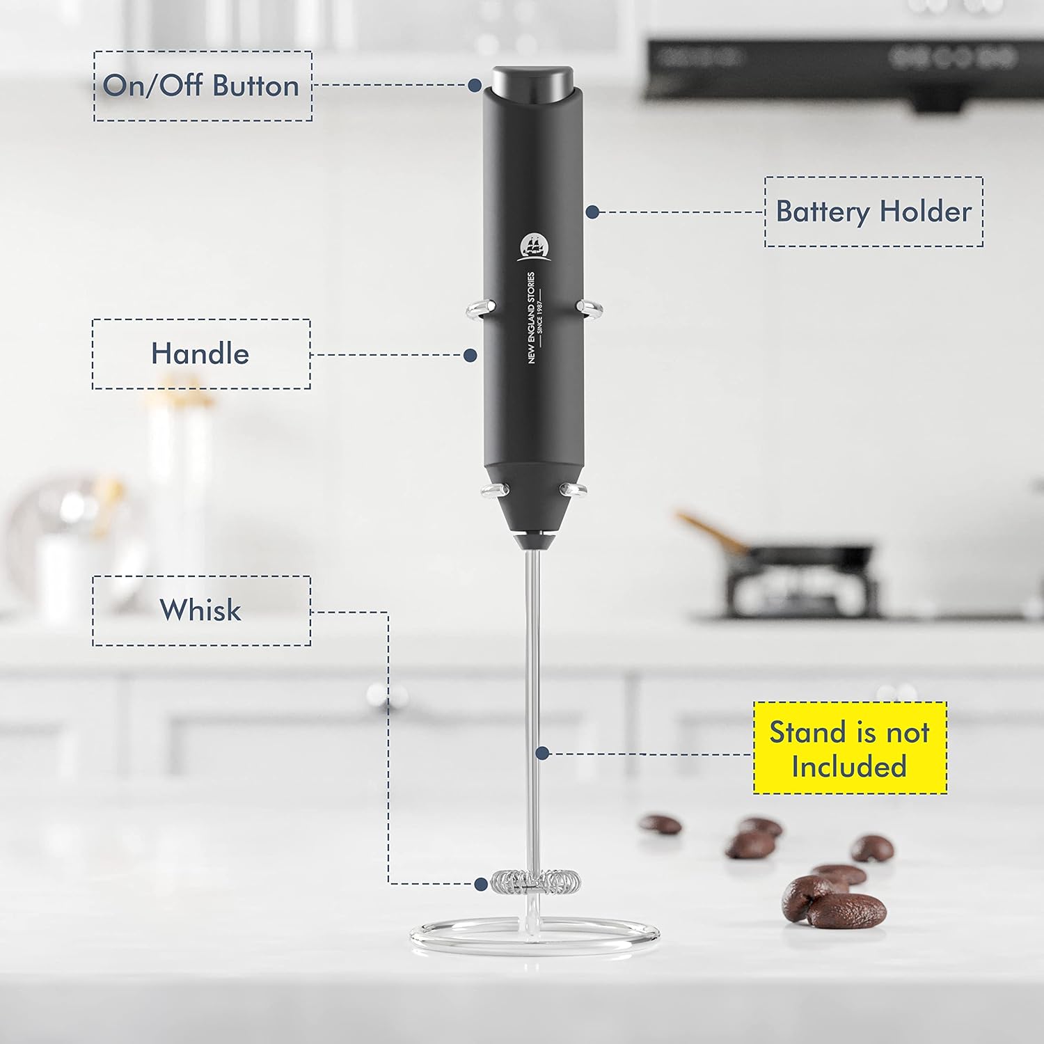 Thumbnail 4 de Mini Handheld Milk Frother Wand 1x