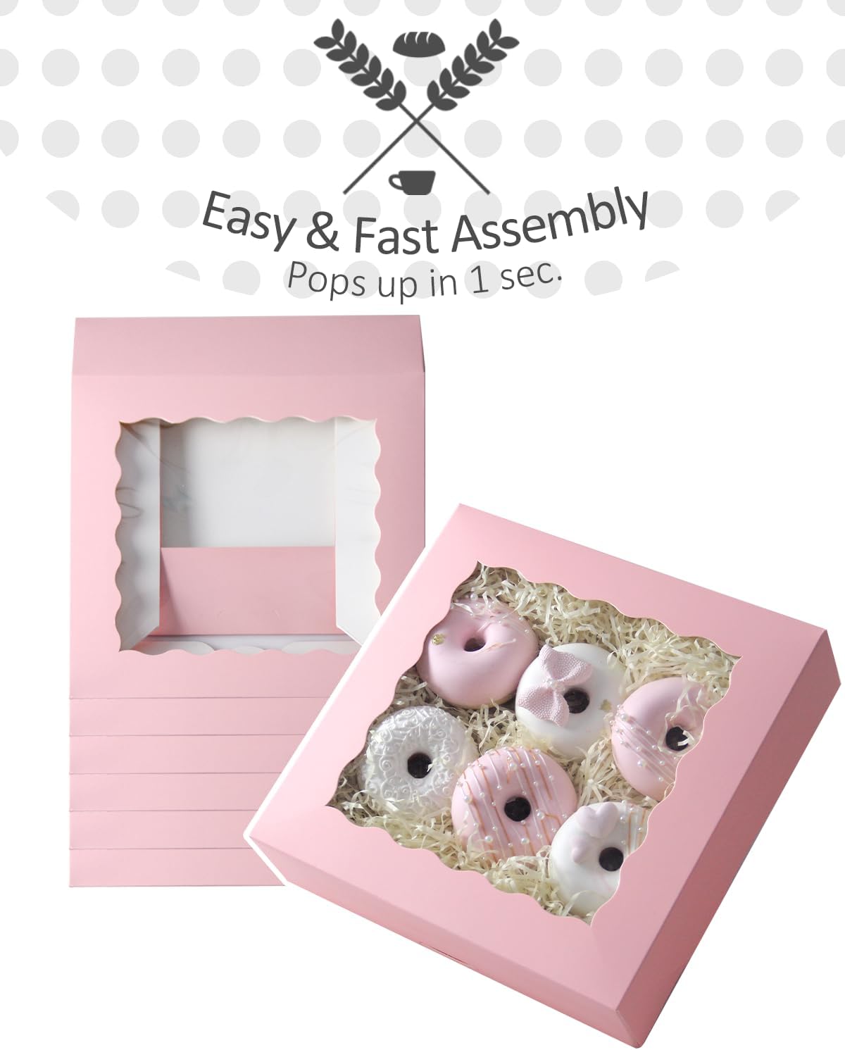 Thumbnail 2 de Gcardist Kuchenboxen Rosa 25,4x25,4x6,3cm 12 Stück