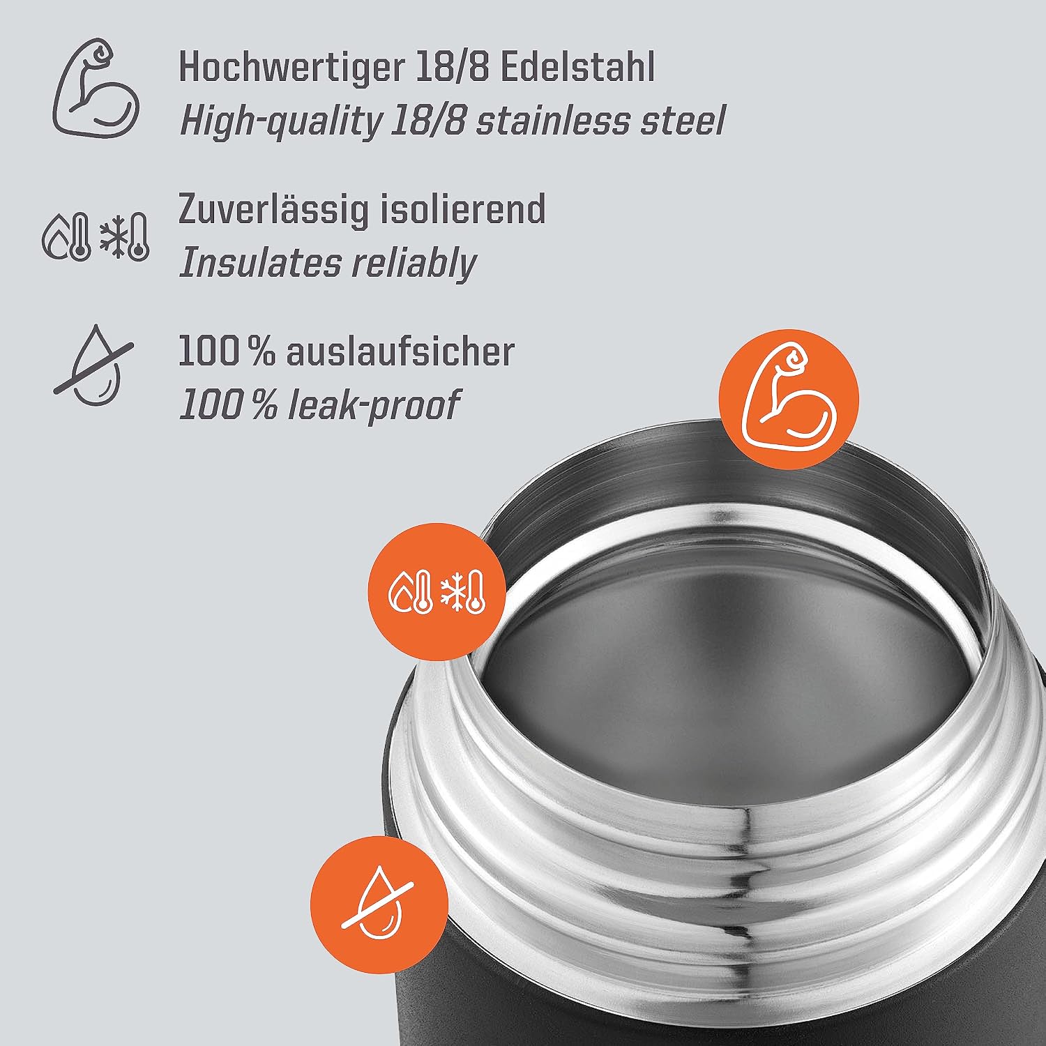 Detalle de Esbit Majoris FJ1000TL-S – pojemnik termiczny ze stali nierdzewnej, 1 l